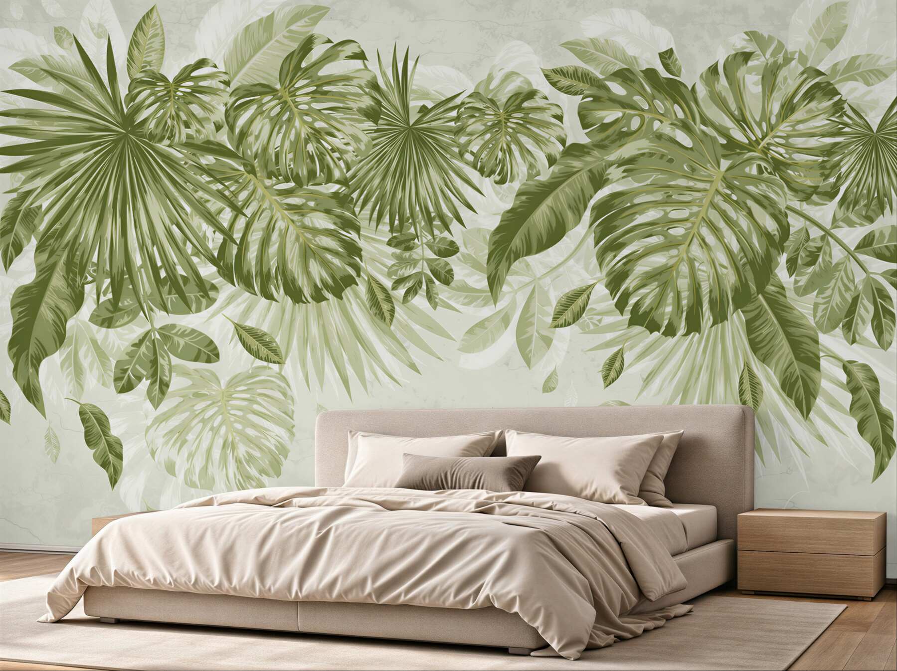 Fototapeta tropikalna monstera i liście bananów?v2345