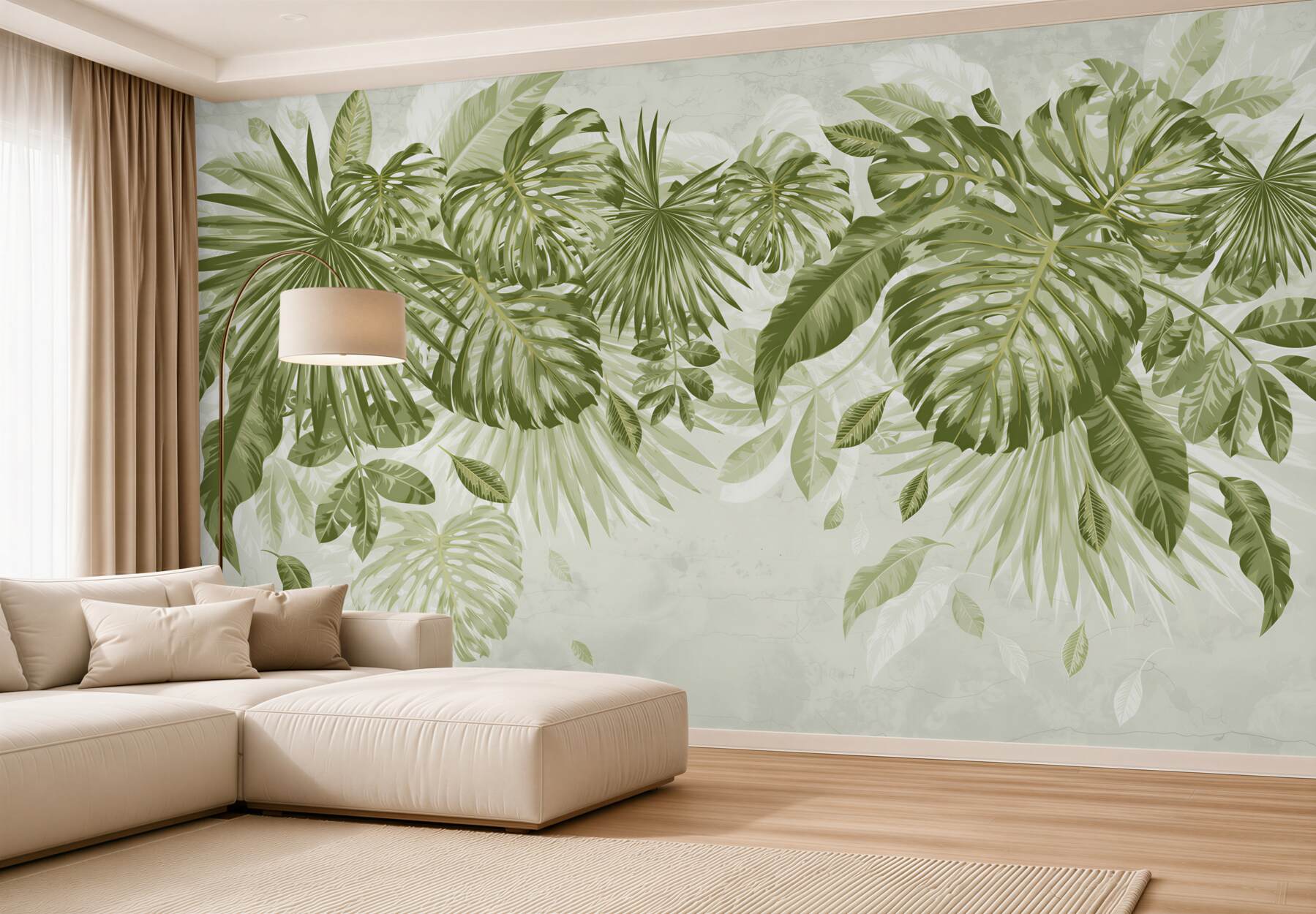 Fototapeta tropikalna monstera i liście bananów?v2345