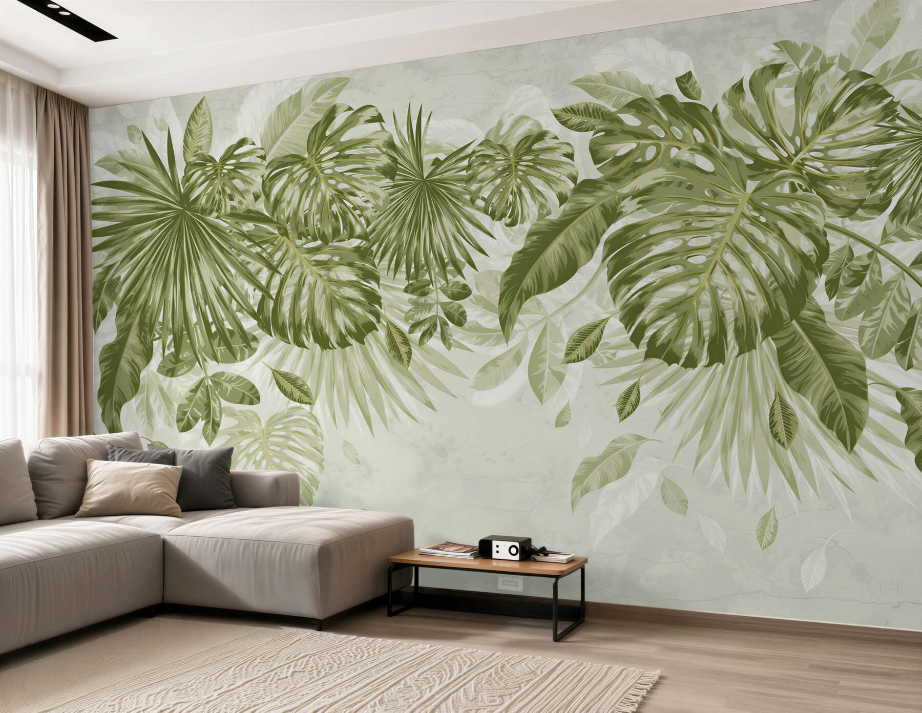 Fototapeta tropikalna monstera i liście bananów?v2345