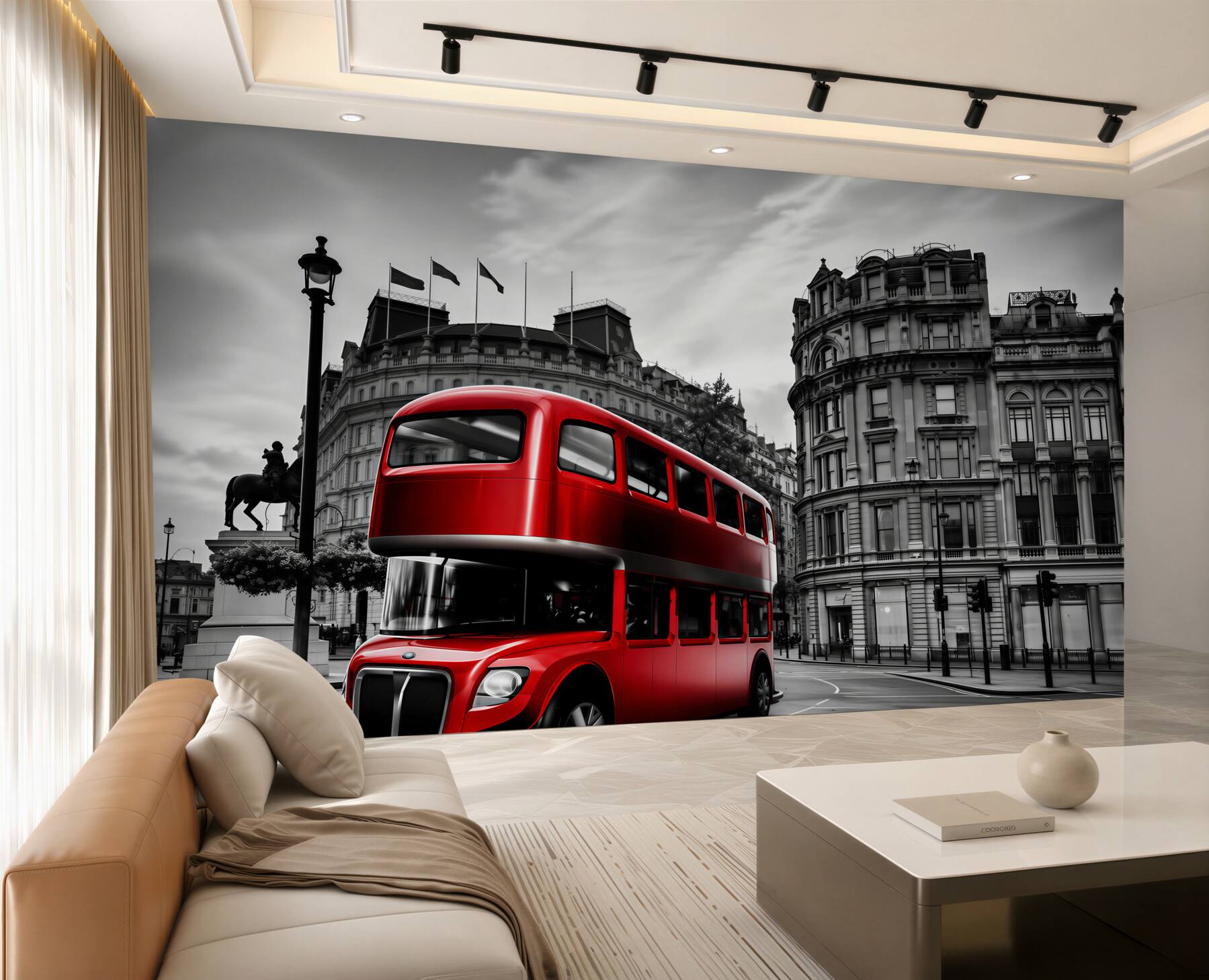 Fototapeta Londyński autobus na ulicy miejskiej?v2345