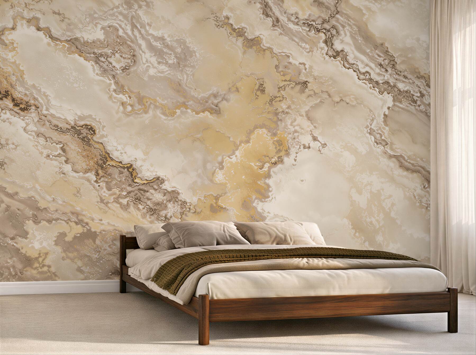 Fototapeta rozmyte fale jasnobrązowego marmuru?v2345