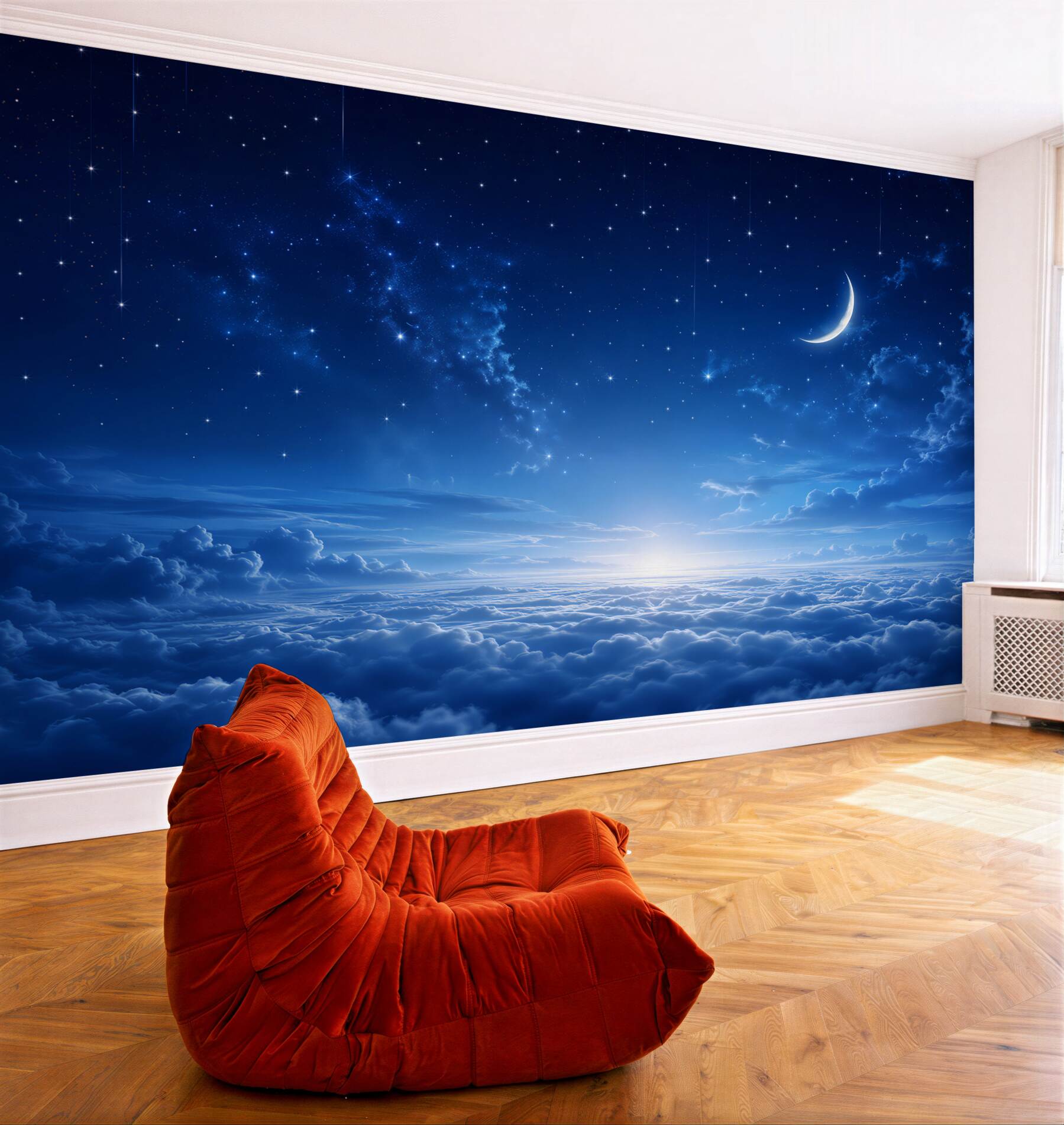 Fototapeta jasne światło nocnego księżyca nad wodą?v2345