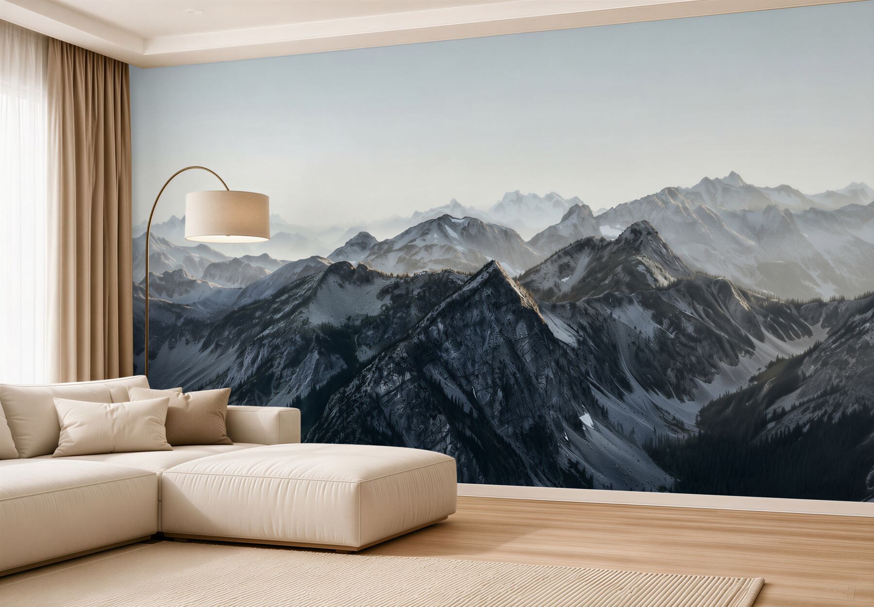 Fototapeta ostre szczyty górskie w śniegu w ciągu dnia?v2345