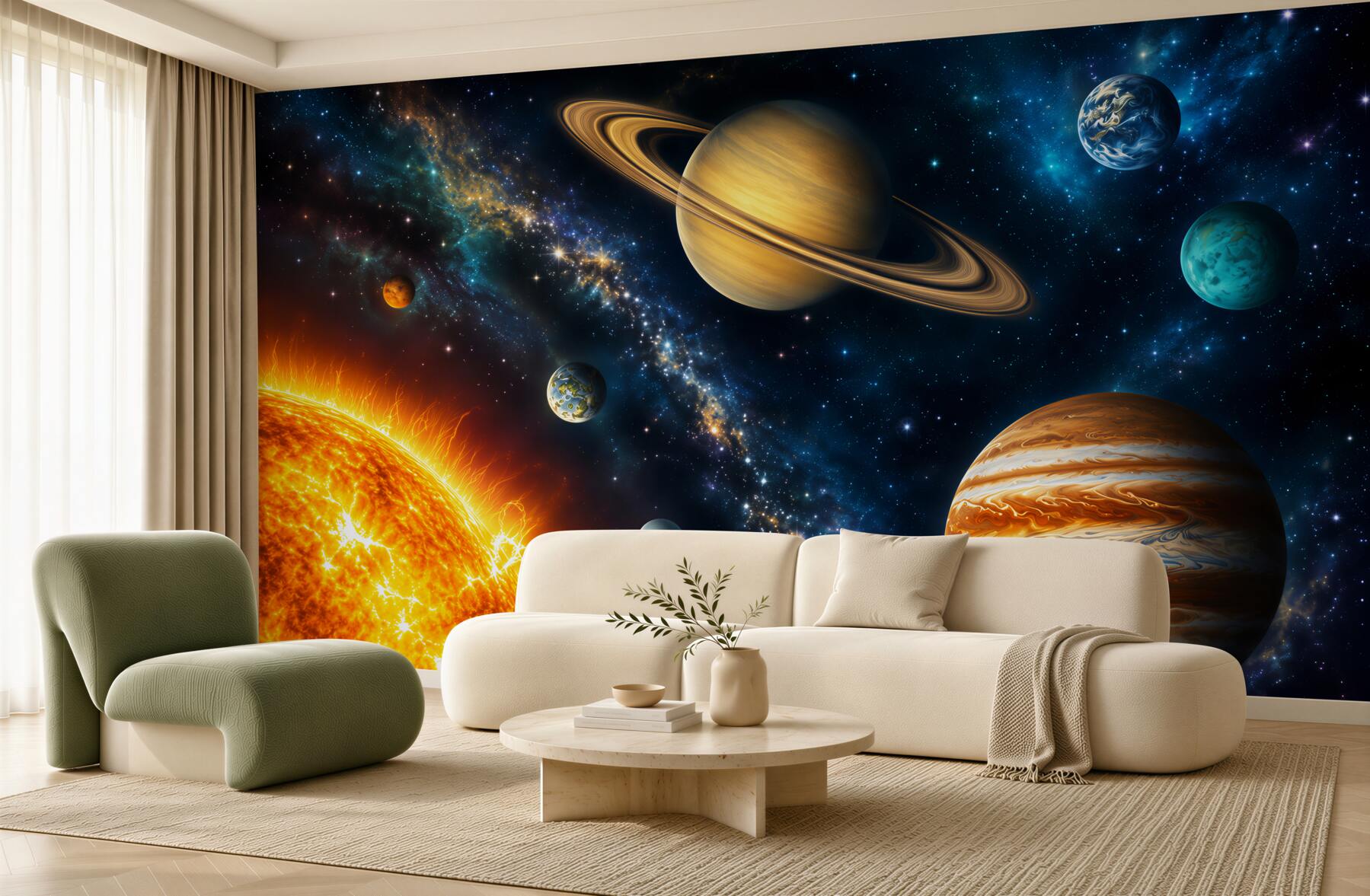 Fototapeta rozmiary planet i słońca?v2345