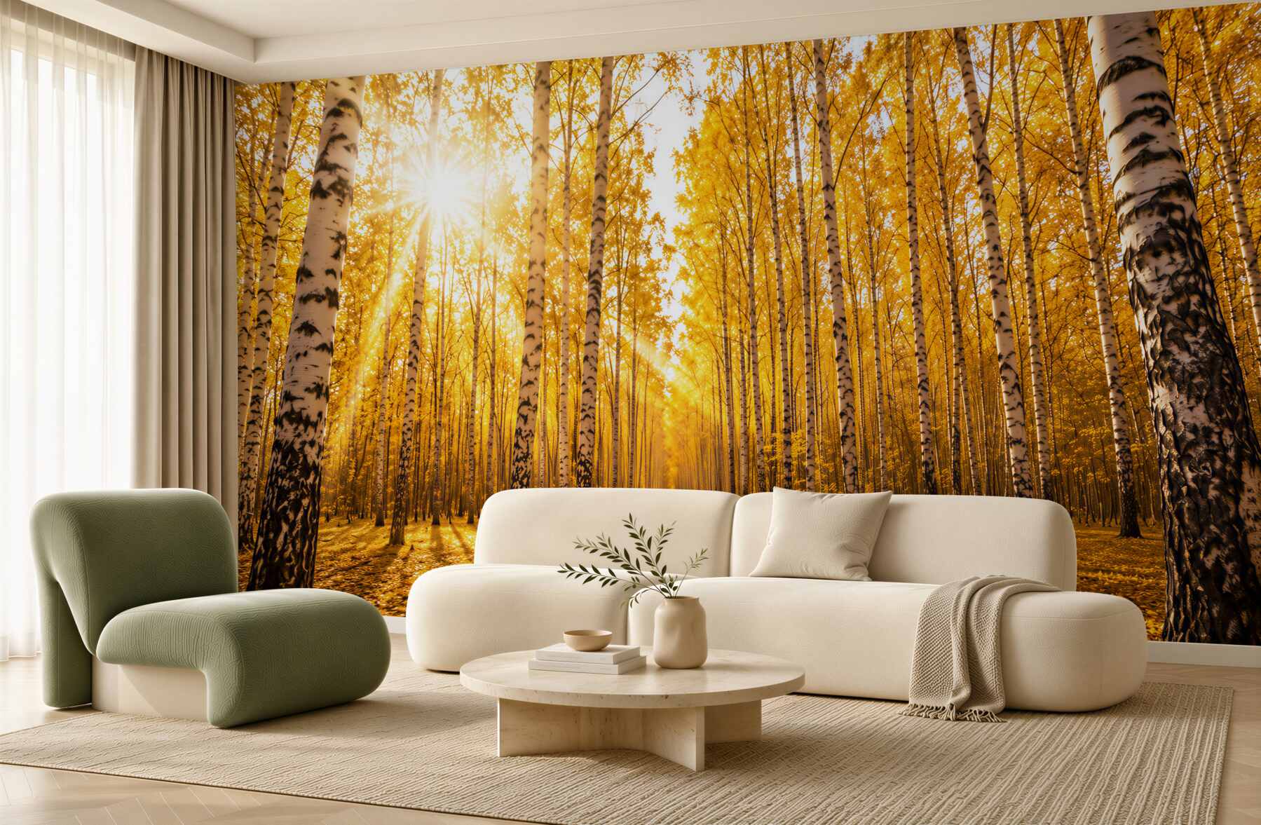 Fototapeta jasny świt w jesiennym gaju?v2345