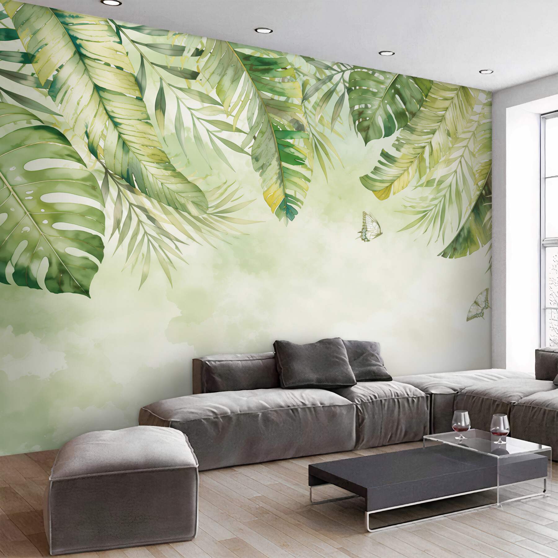 Fototapeta motyle wśród zieleni palm?v2345