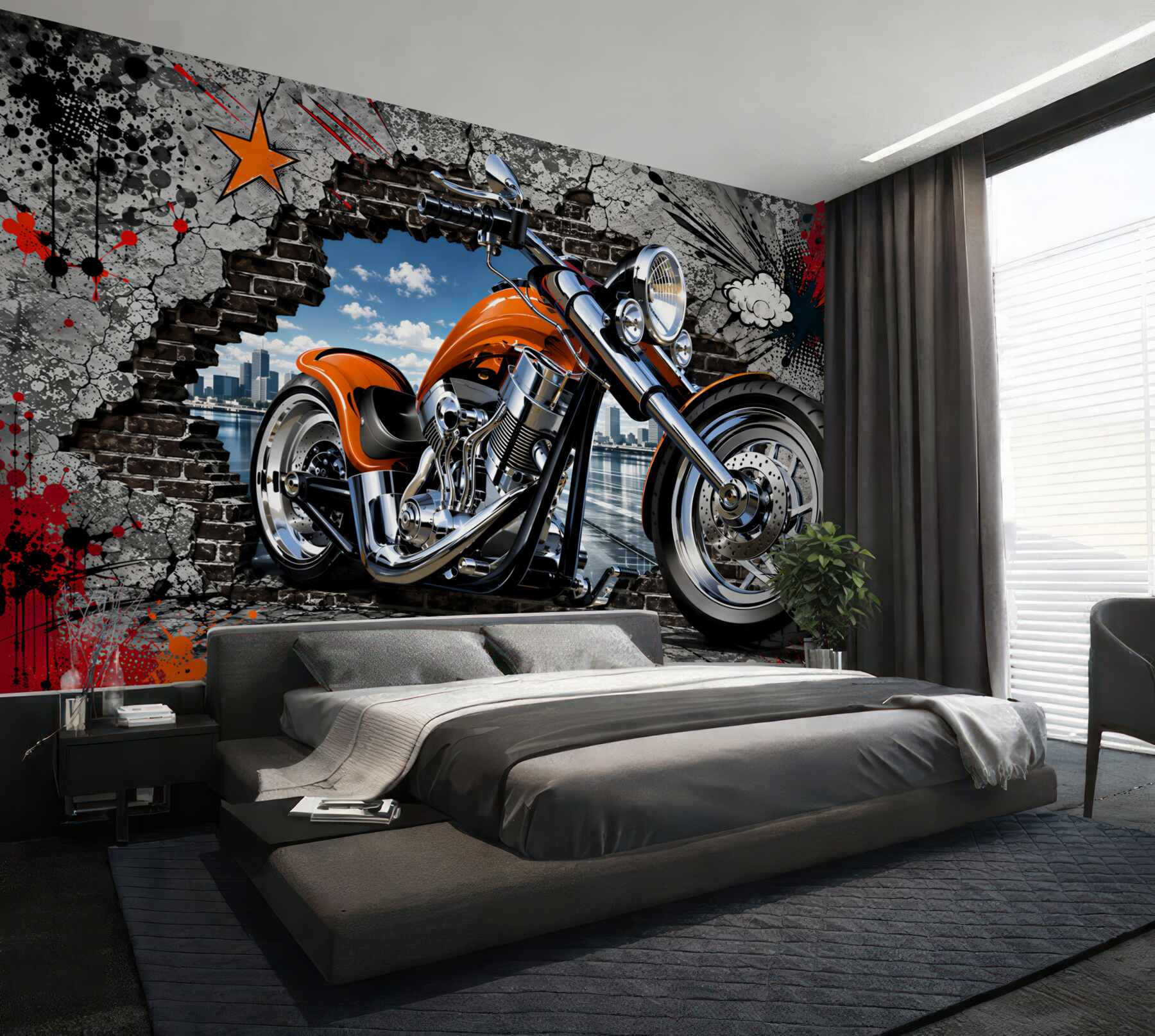 Fototapeta graffiti na motocyklu?v2345