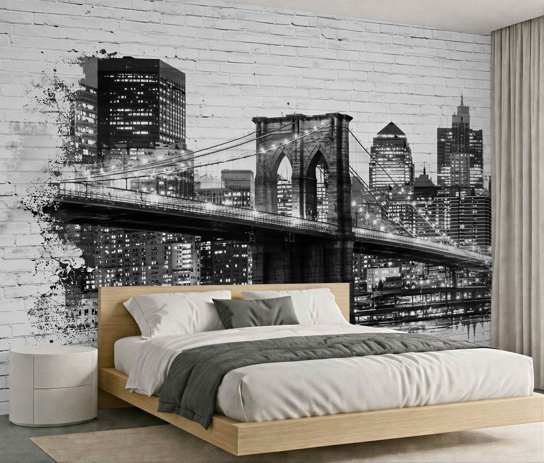 Fototapeta Most Manhattan z miastem na cegle?v2345