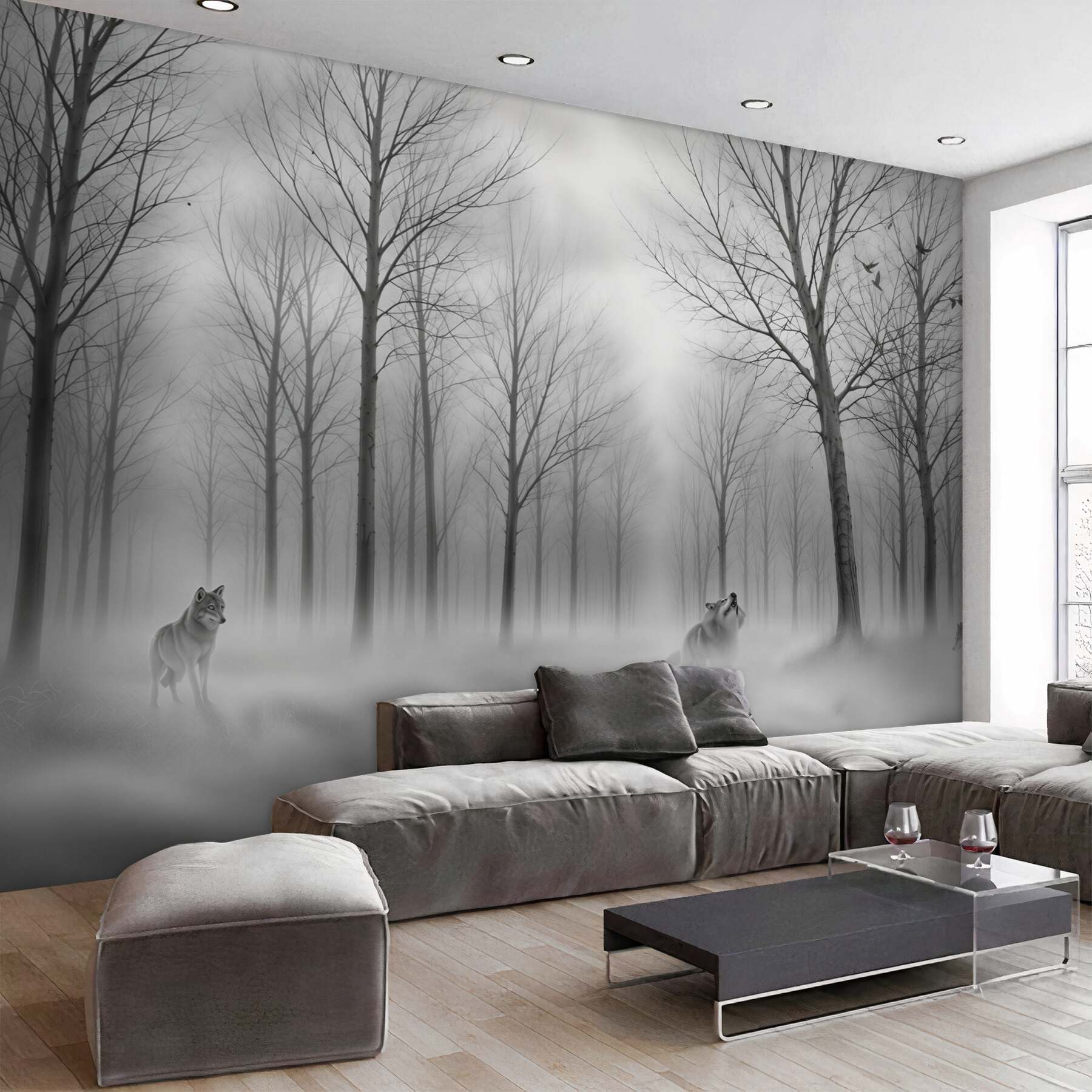 Fototapeta mglisty zimowy dzień w lesie?v2345