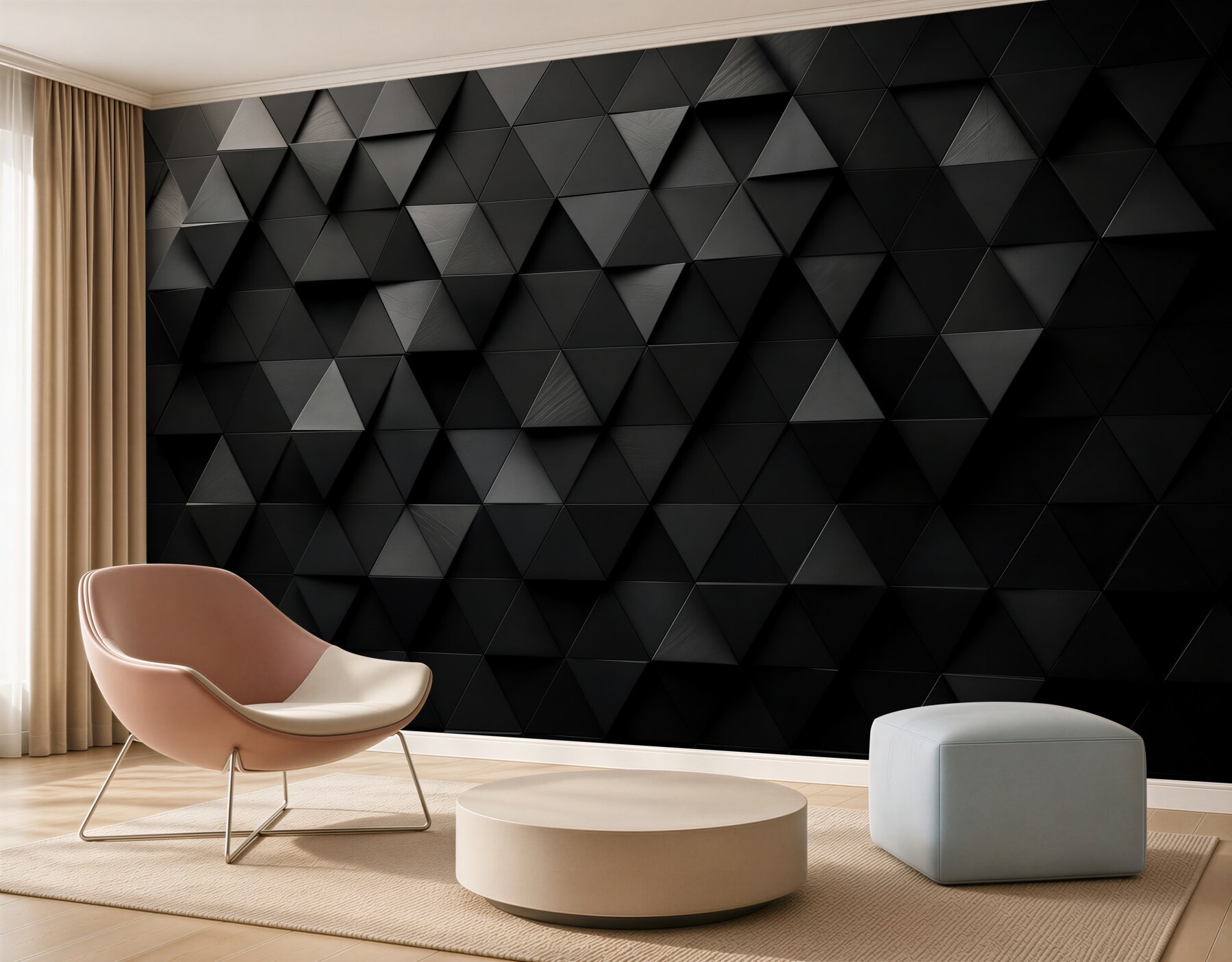 Fototapeta geometryczne trójkąty 3D szare nowoczesne do biura?v2345