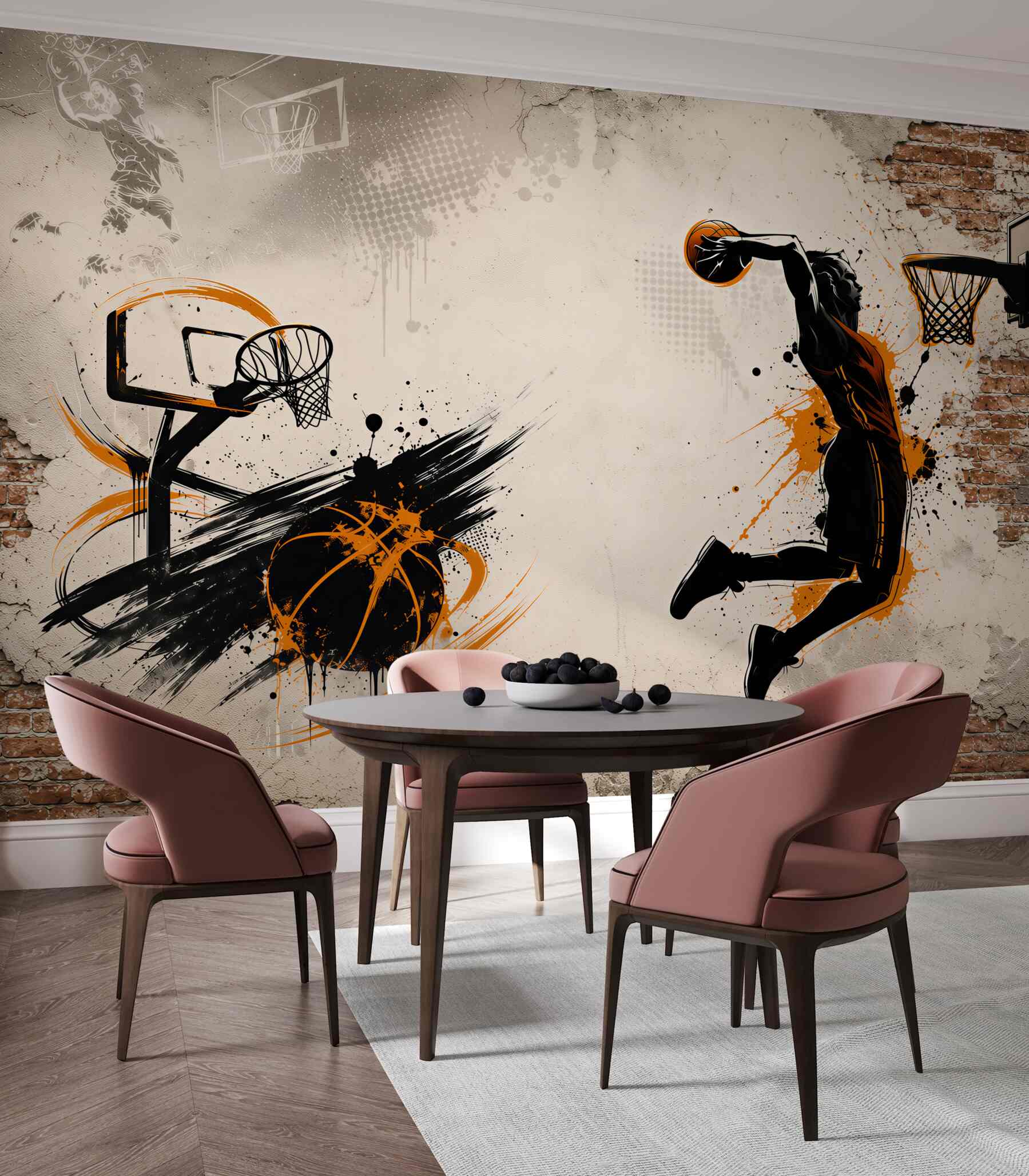 Fototapeta koszykarz wsad do kosza nowoczesna sportowa?v2345