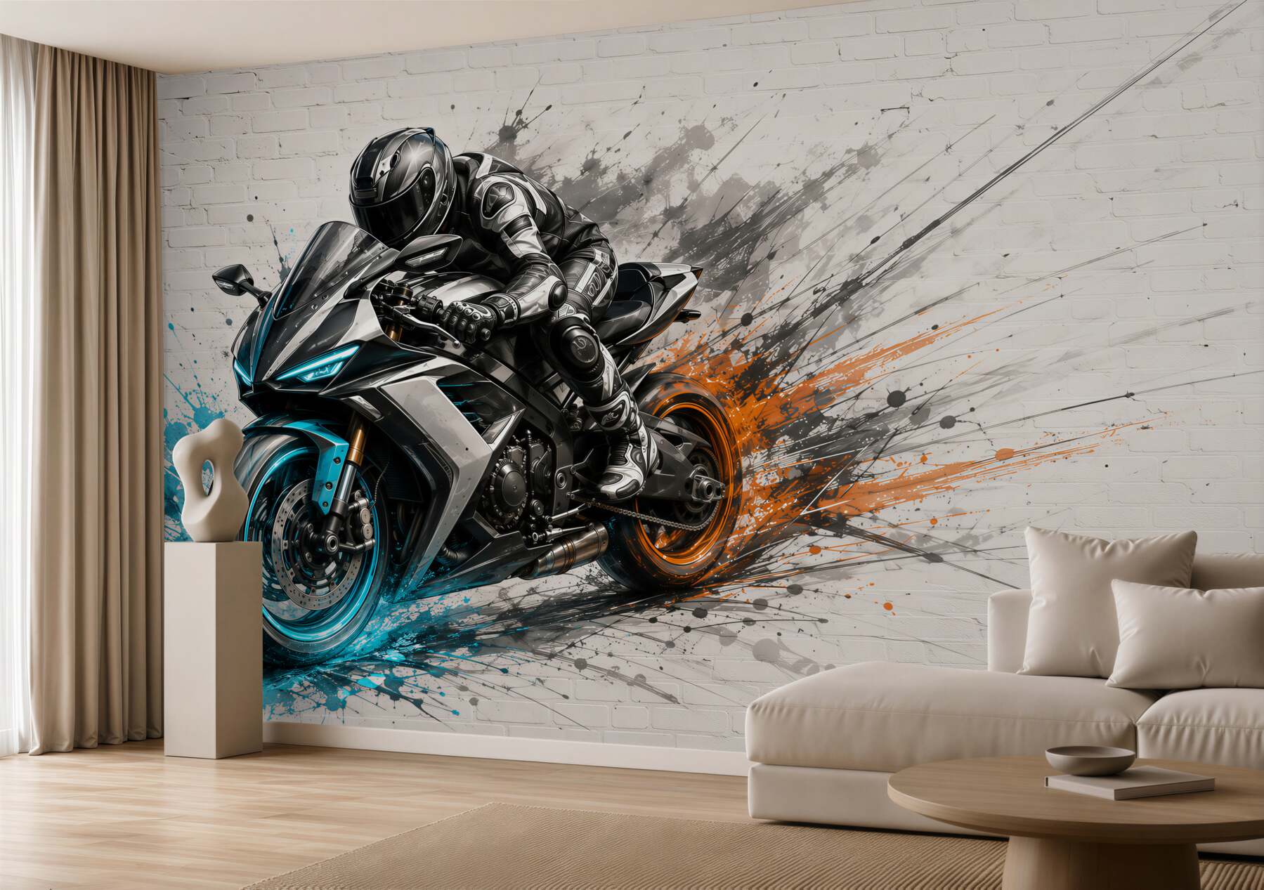 Fototapeta motocykl sportowy dynamiczny nowoczesna ilustracja