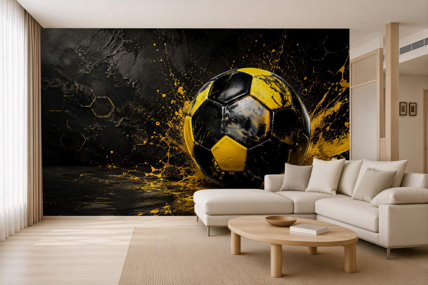 Fototapeta piłka w złotym energetycznym splashu?v2345