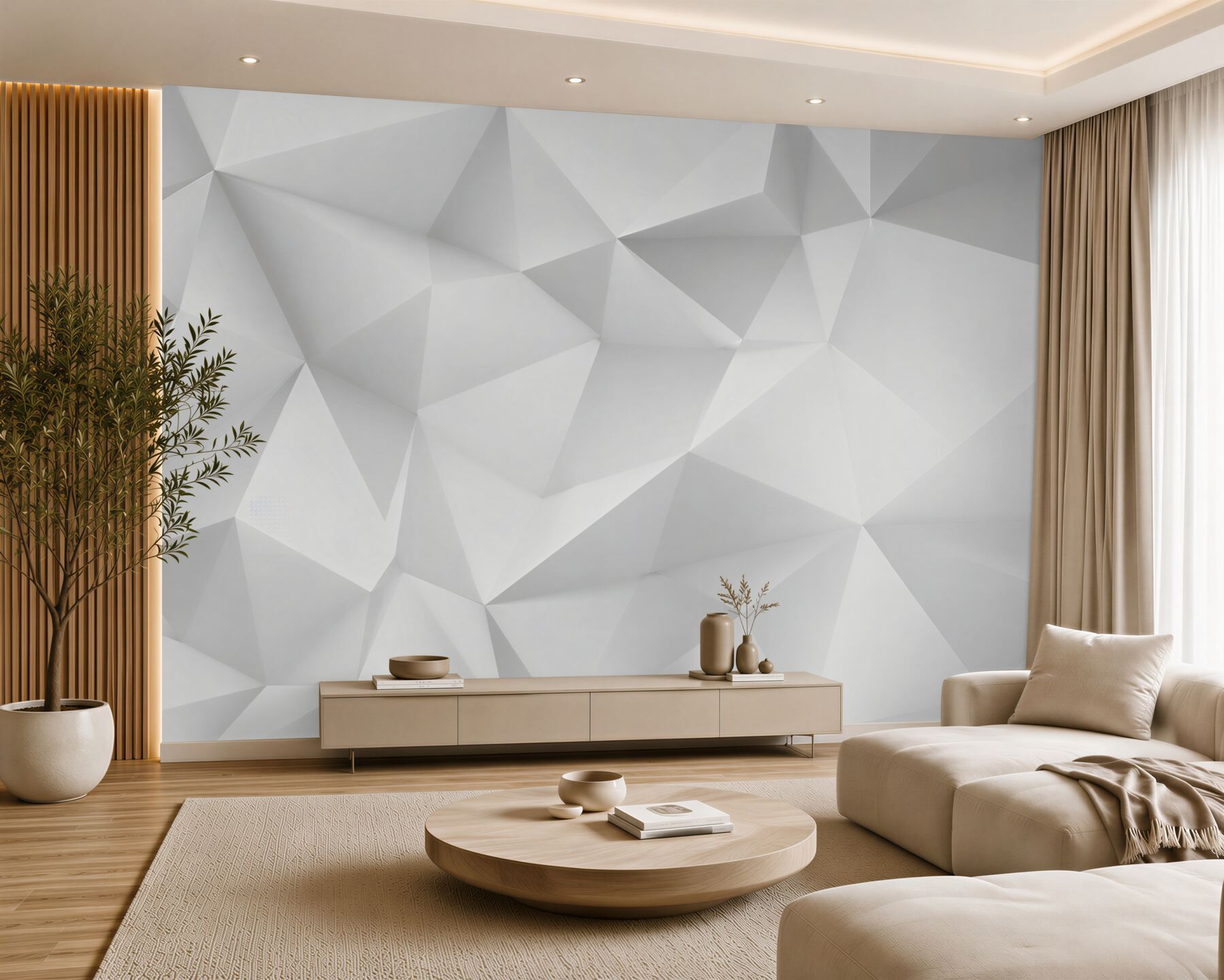 Fototapeta biała geometria 3D nowoczesna do minimalistycznego wnętrza?v2345