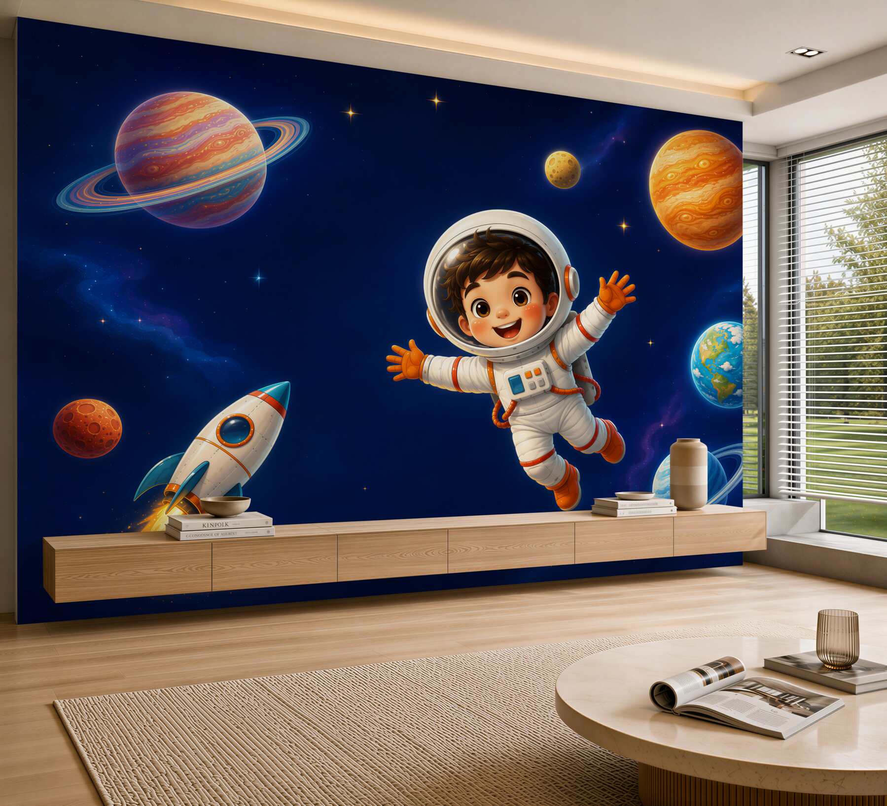 Fototapeta Chłopiec w astronaucie w kosmosie?v2345