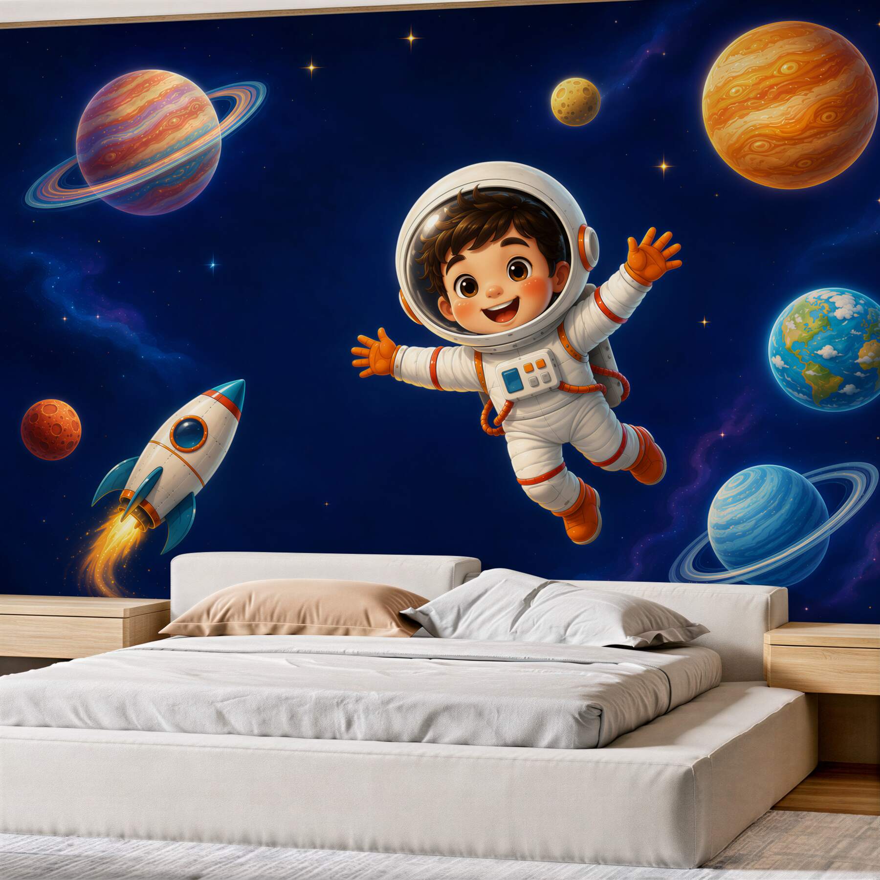 Fototapeta Chłopiec w astronaucie w kosmosie?v2345