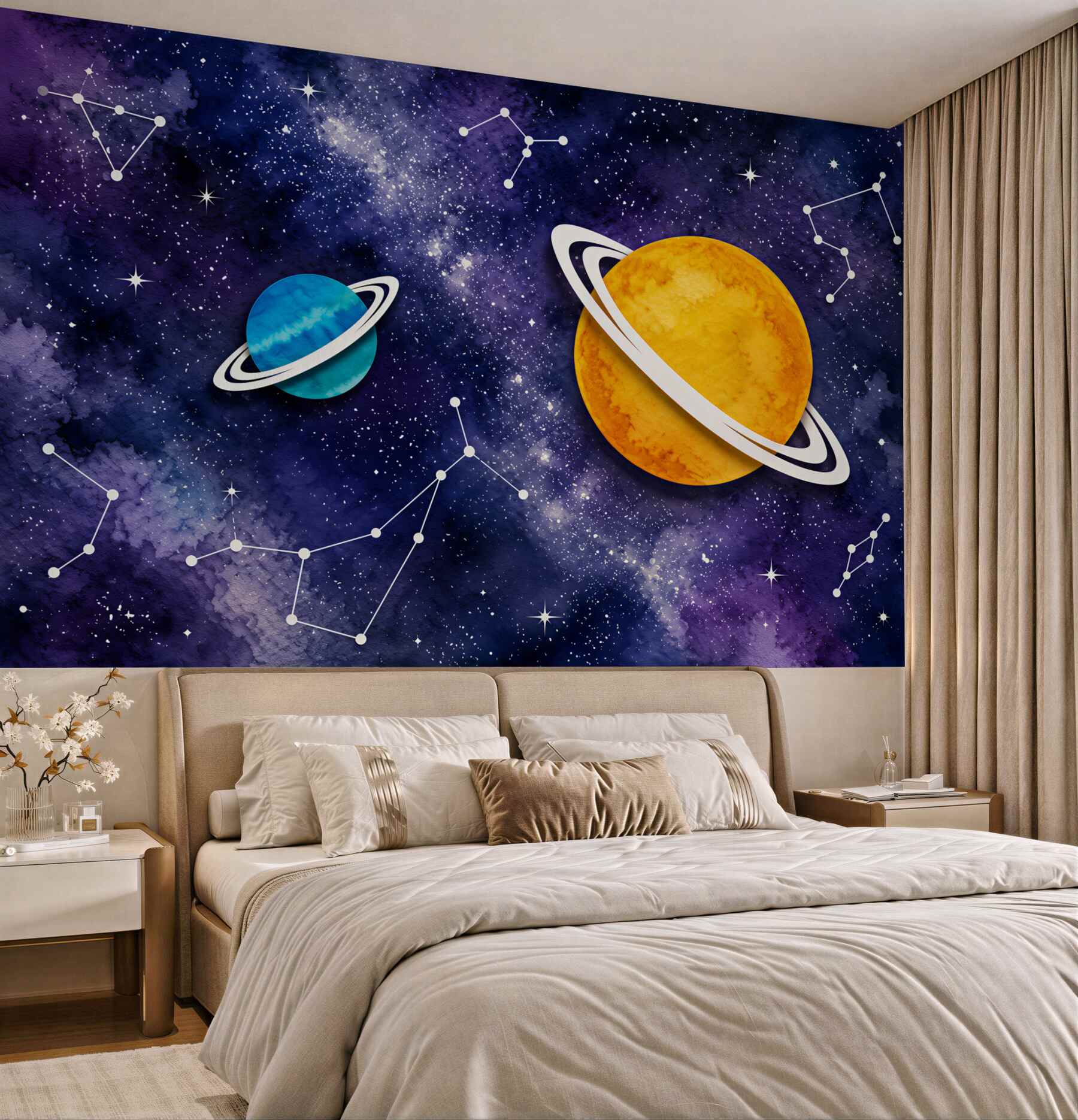 Fototapeta Dwie planety i konstelacje zodiaku?v2345