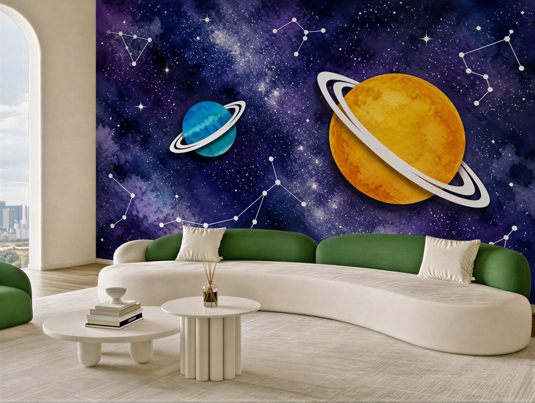 Fototapeta Dwie planety i konstelacje zodiaku?v2345