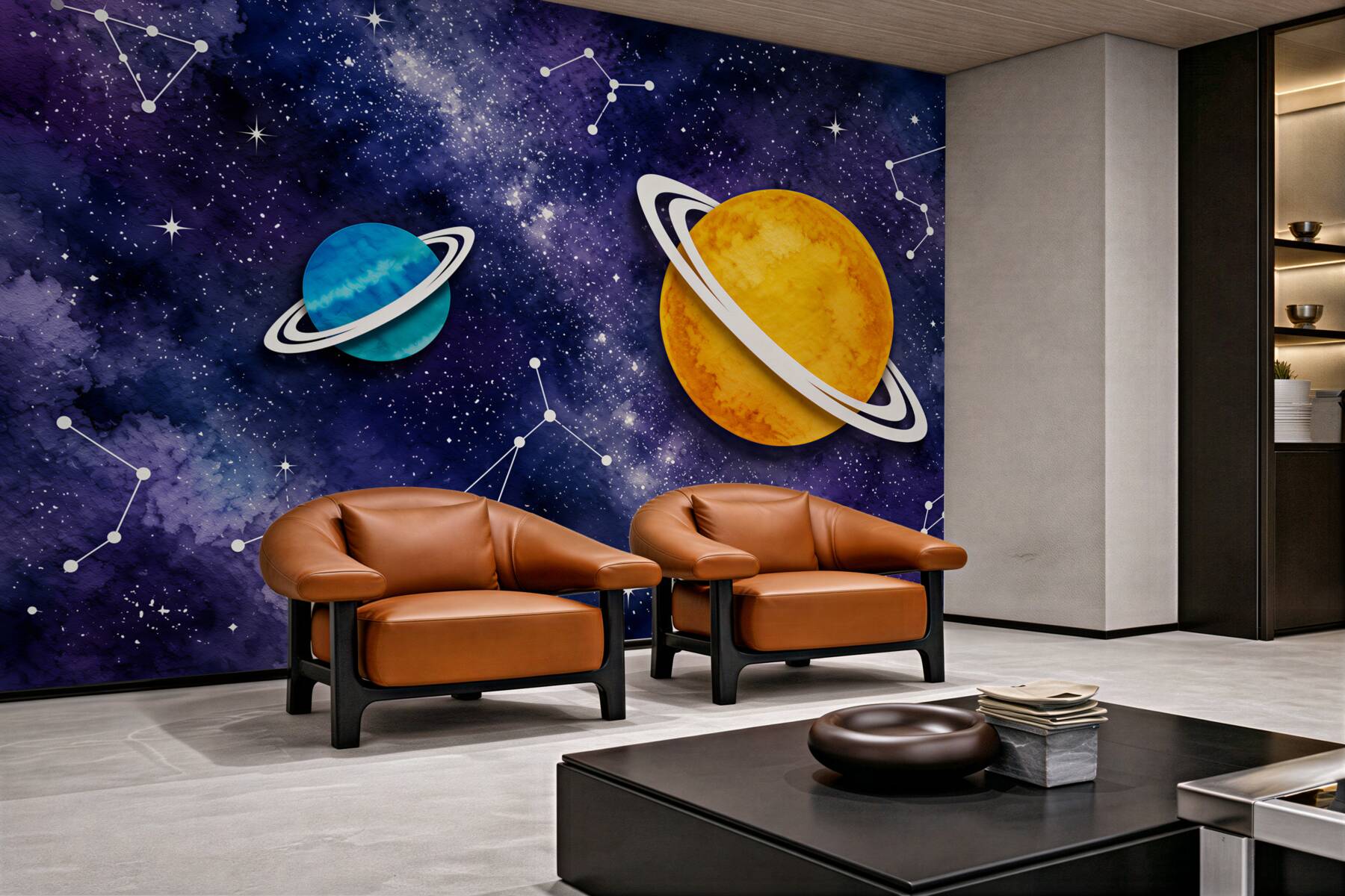 Fototapeta Dwie planety i konstelacje zodiaku?v2345
