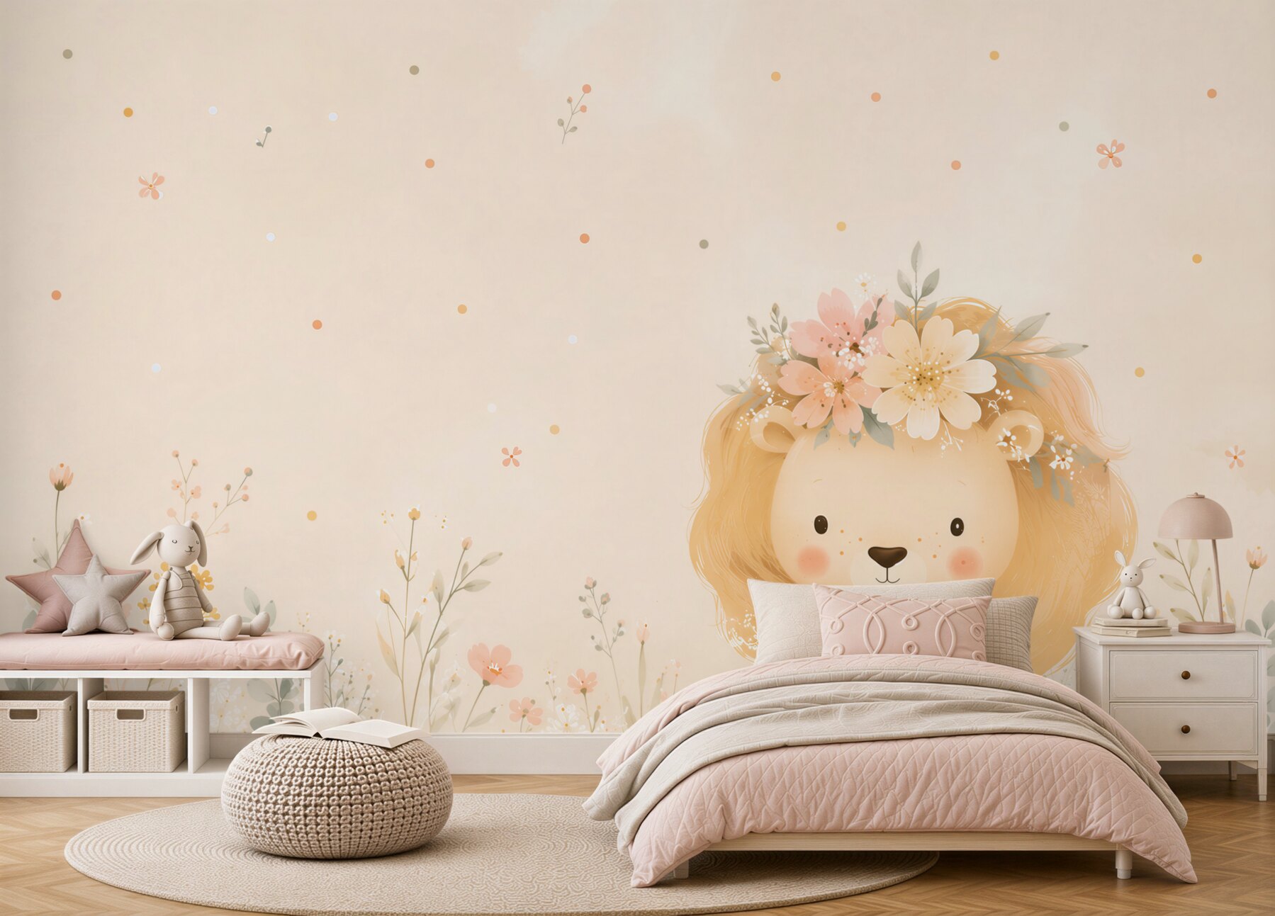 Fototapeta Kwiaty w grzywie Lion Baby?v2345