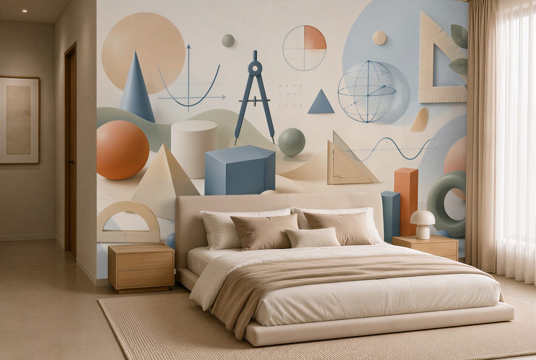 Fototapeta geometryczne kształty i wzory matematyczne pastelowe nowoczesne?v2345