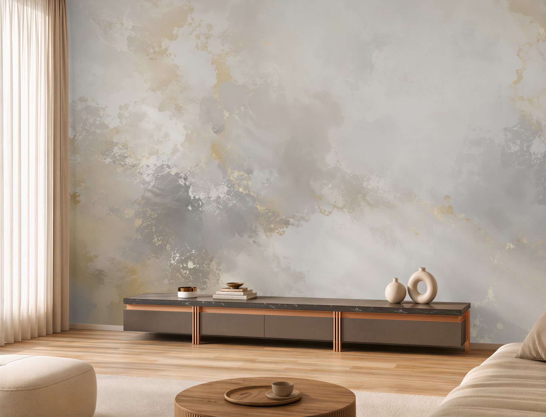 Fototapeta abstrakcyjny marmur beżowo biały ze złotymi refleksami?v2345