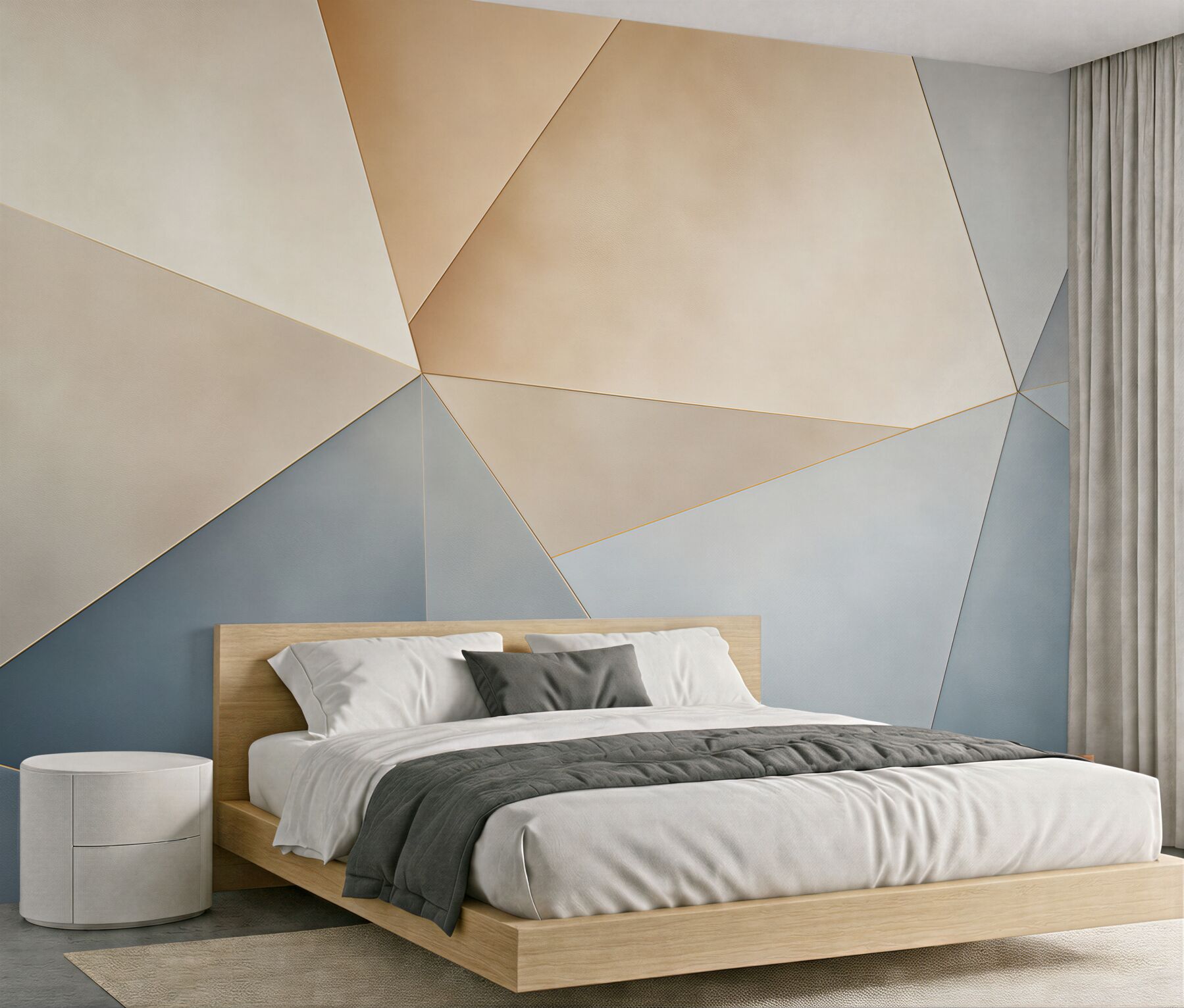 Fototapeta abstrakcja geometryczna beżowo niebieska nowoczesna minimalistyczna?v2345