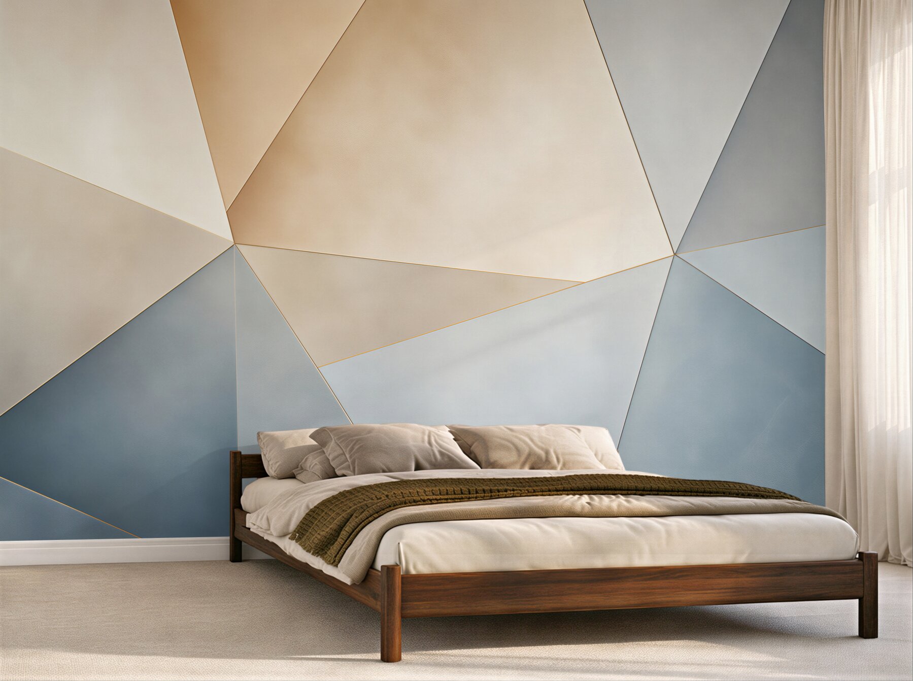 Fototapeta abstrakcja geometryczna beżowo niebieska nowoczesna minimalistyczna?v2345