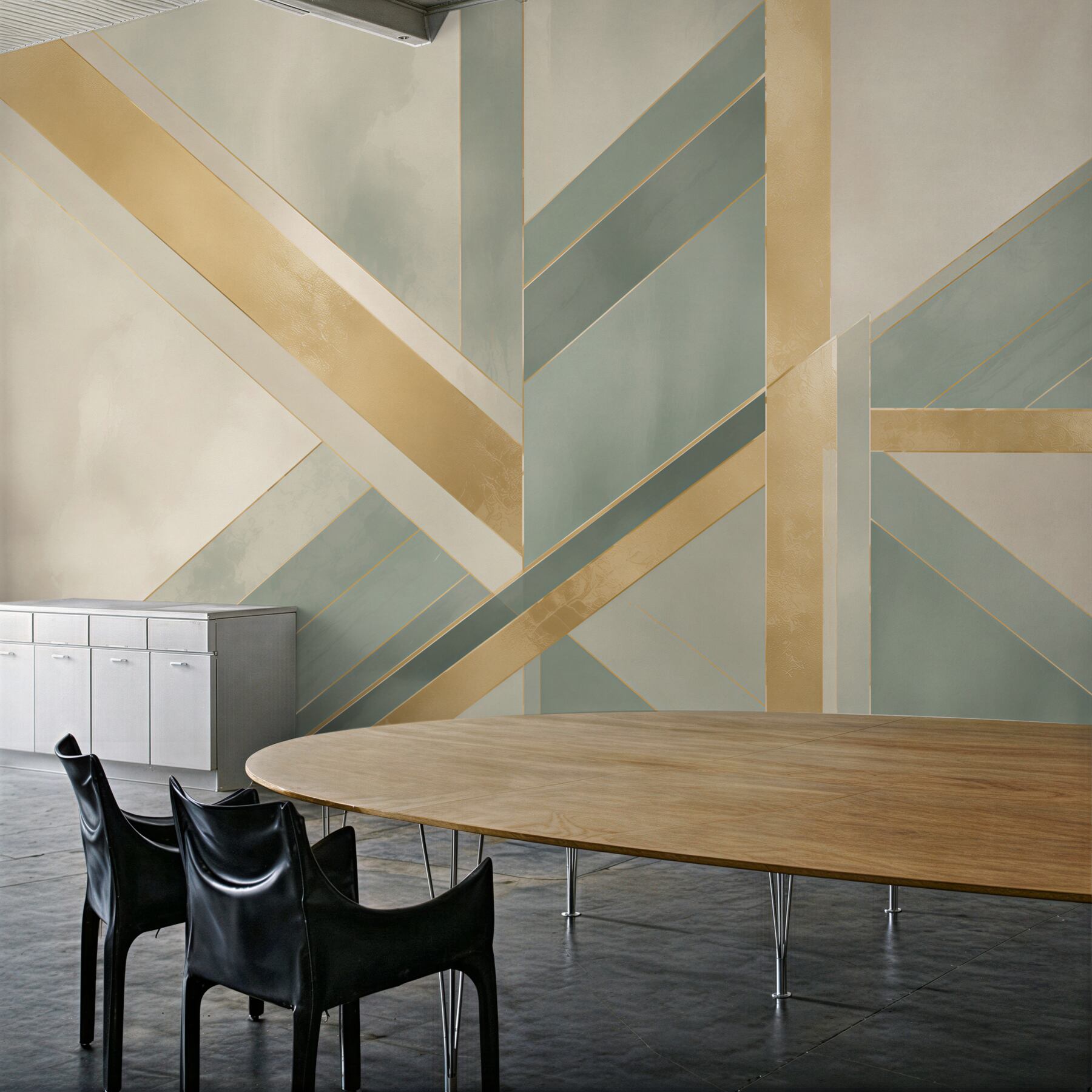 Fototapeta geometryczna abstrakcja w błękicie i złocie art deco?v2345