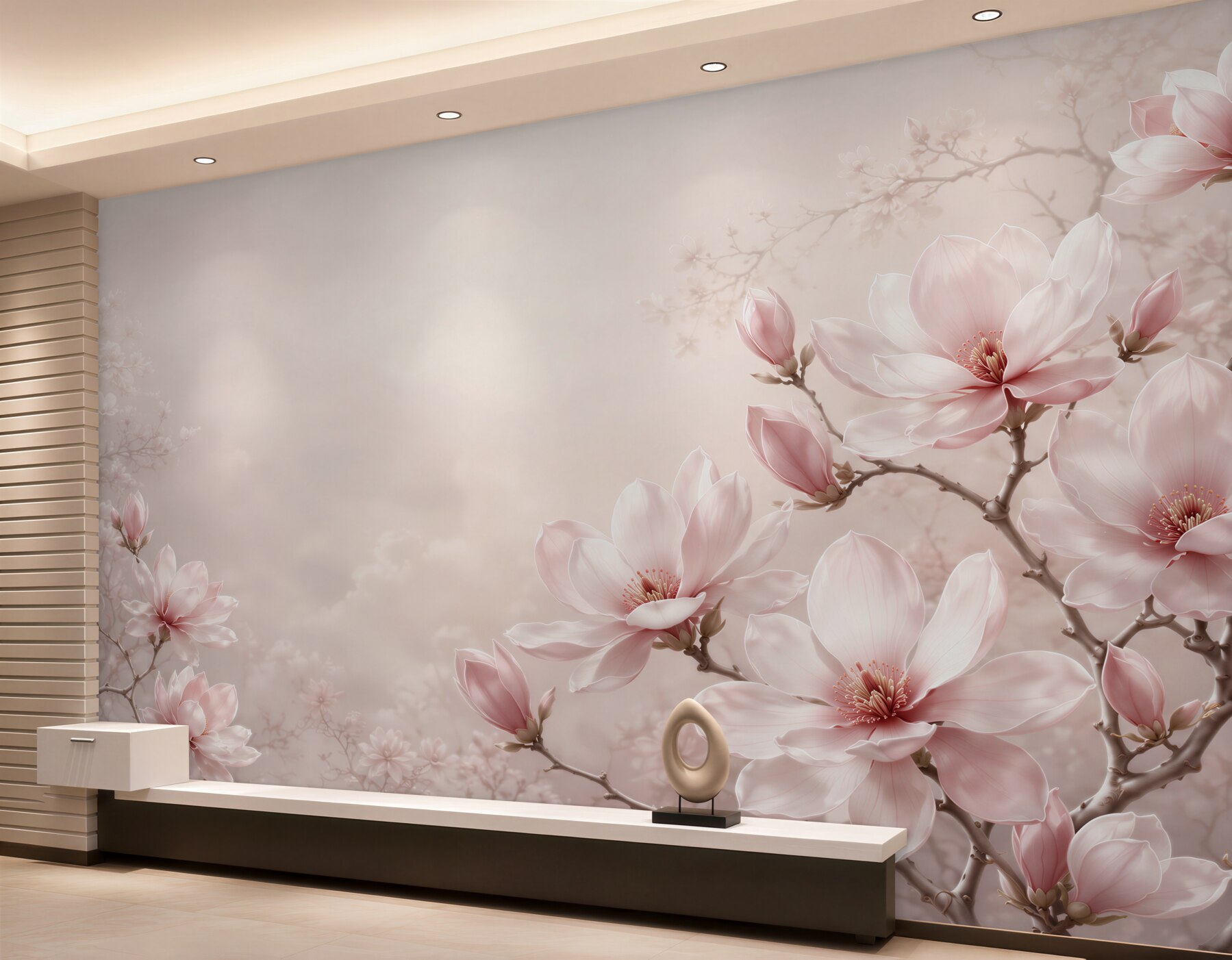 Fototapeta kwiaty magnolii pudrowy róż delikatna do sypialni?v2345