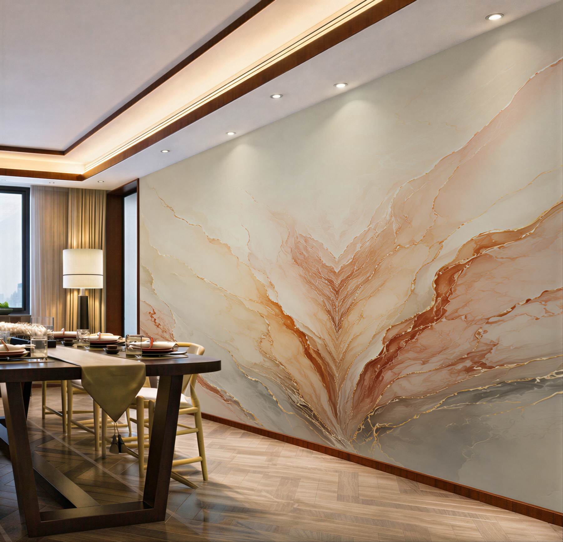 Fototapeta marmur abstrakcyjny beżowo złoty elegancki do salonu?v2345