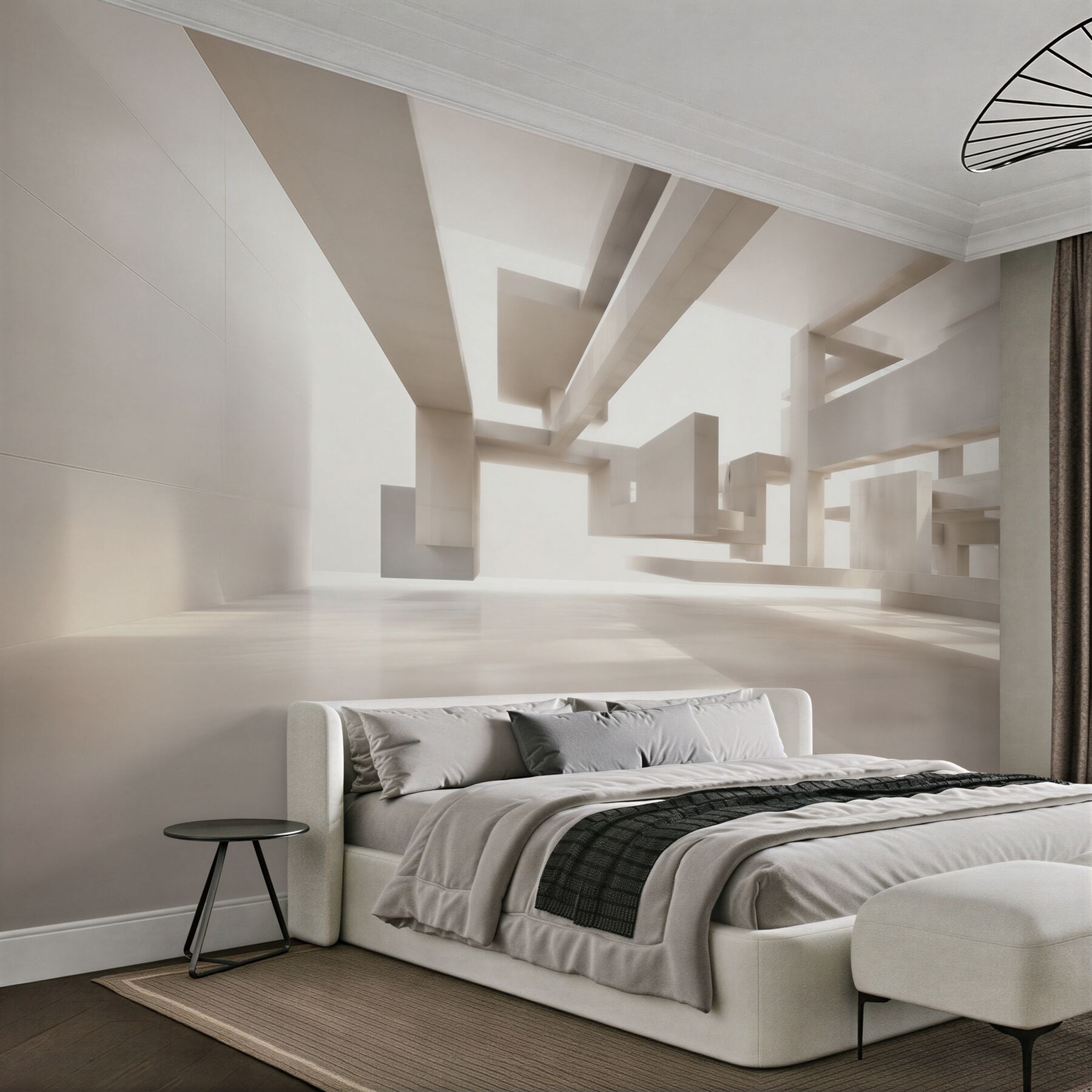 Fototapeta abstrakcyjna architektura 3D beżowa nowoczesna do biura?v2345