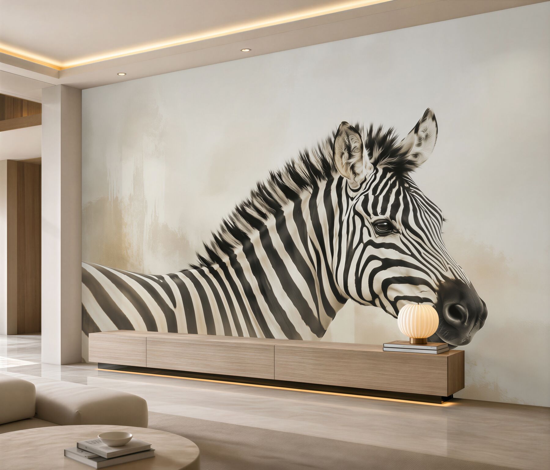 Fototapeta zebra czarno-biała portret na jasnym tle?v2345