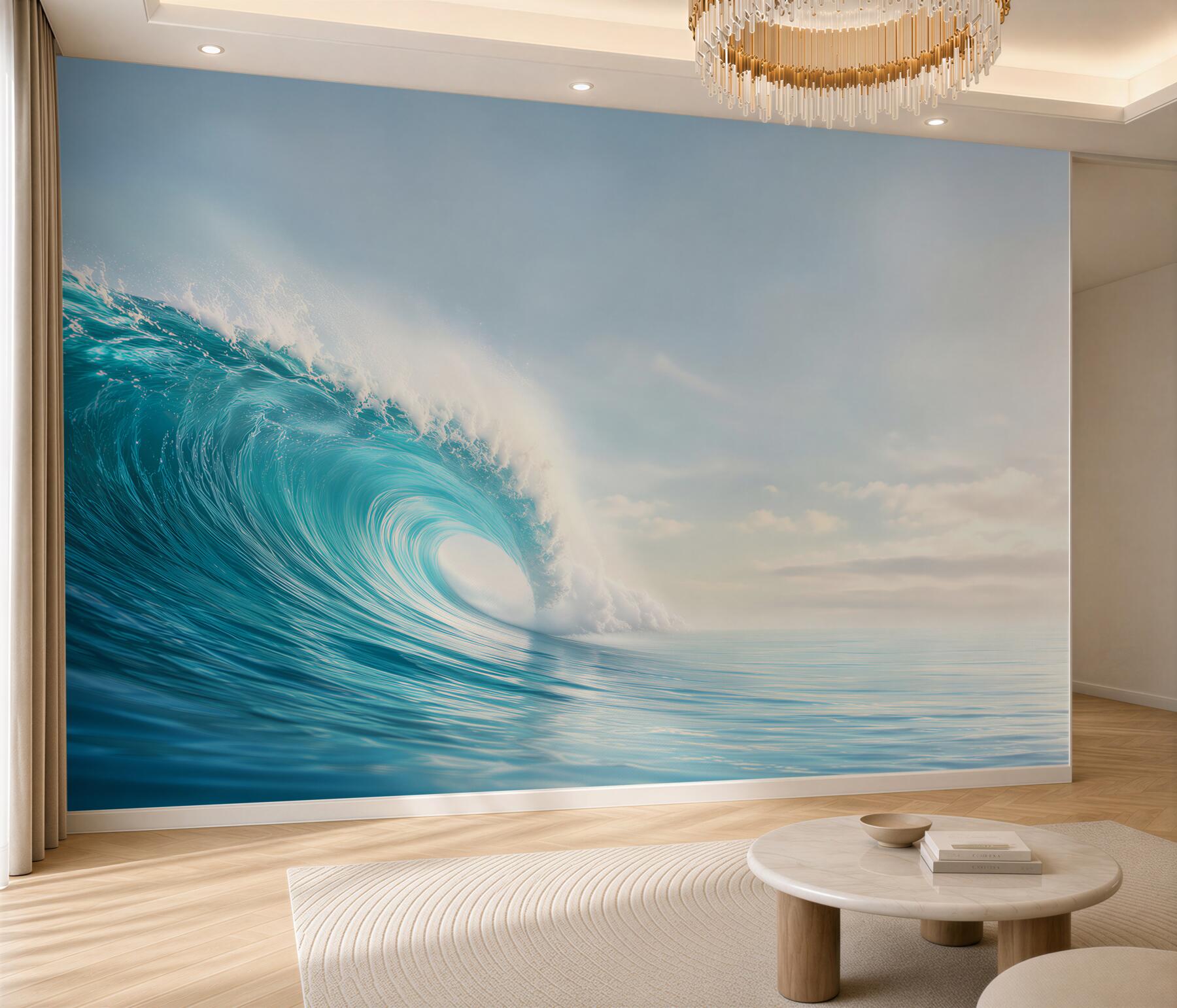 Fototapeta turkusowa fala oceanu o świcie spokojna?v2345