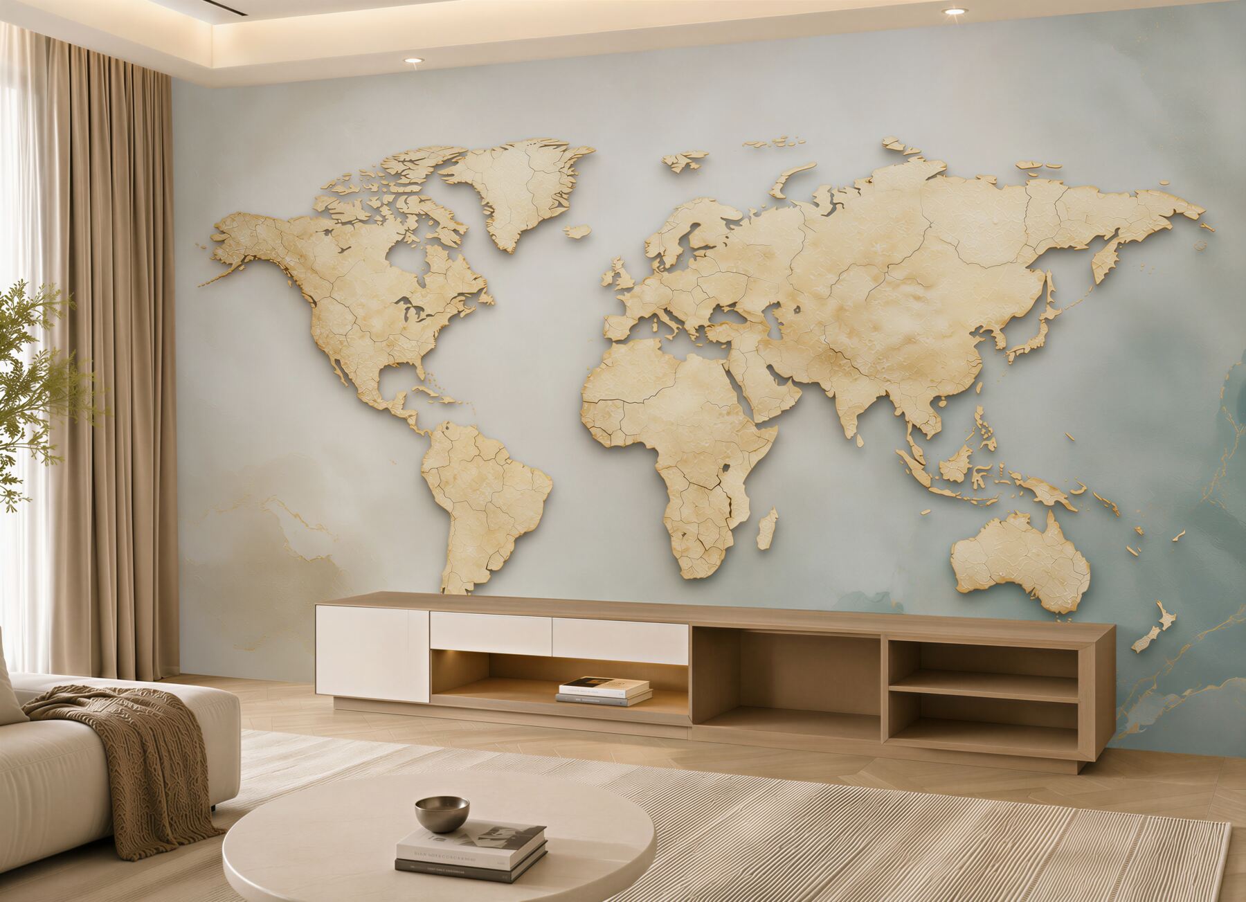 Fototapeta mapa świata beżowa przestrzenna do eleganckiego biura?v2345