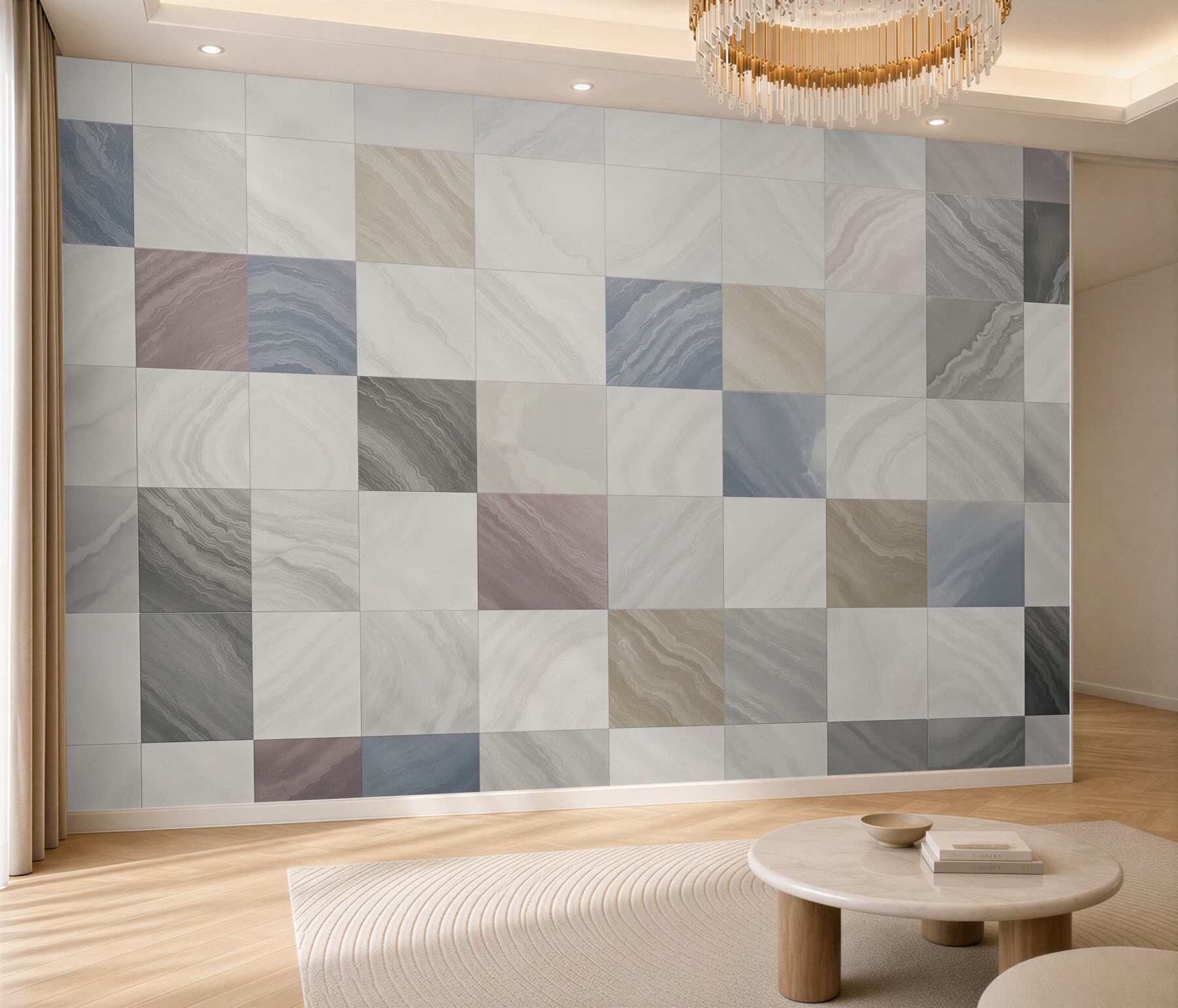 Fototapeta marmurowa mozaika pastelowa geometryczna do eleganckiego wnętrza?v2345