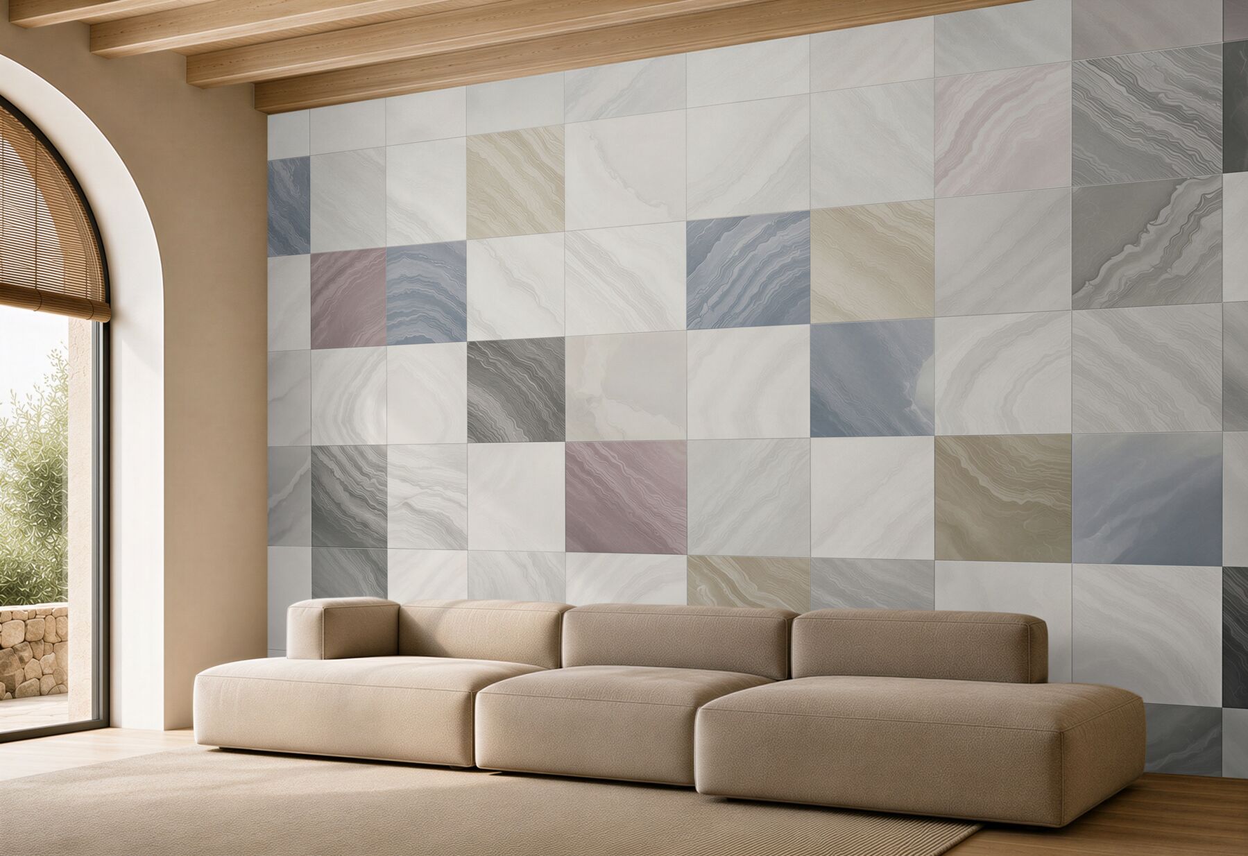 Fototapeta marmurowa mozaika pastelowa geometryczna do eleganckiego wnętrza?v2345