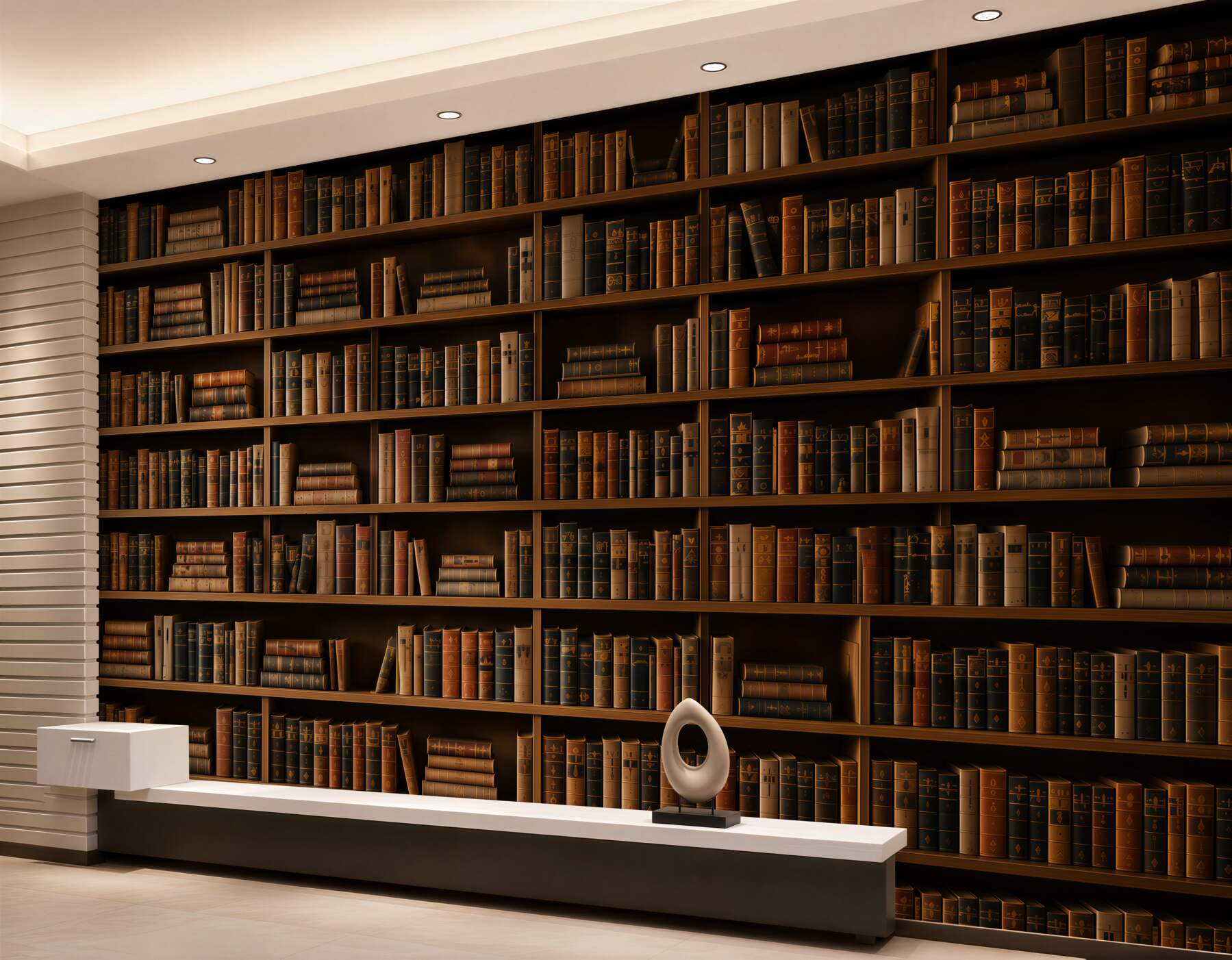 Fototapeta regał z książkami brązowa biblioteka w klasycznym stylu?v2345