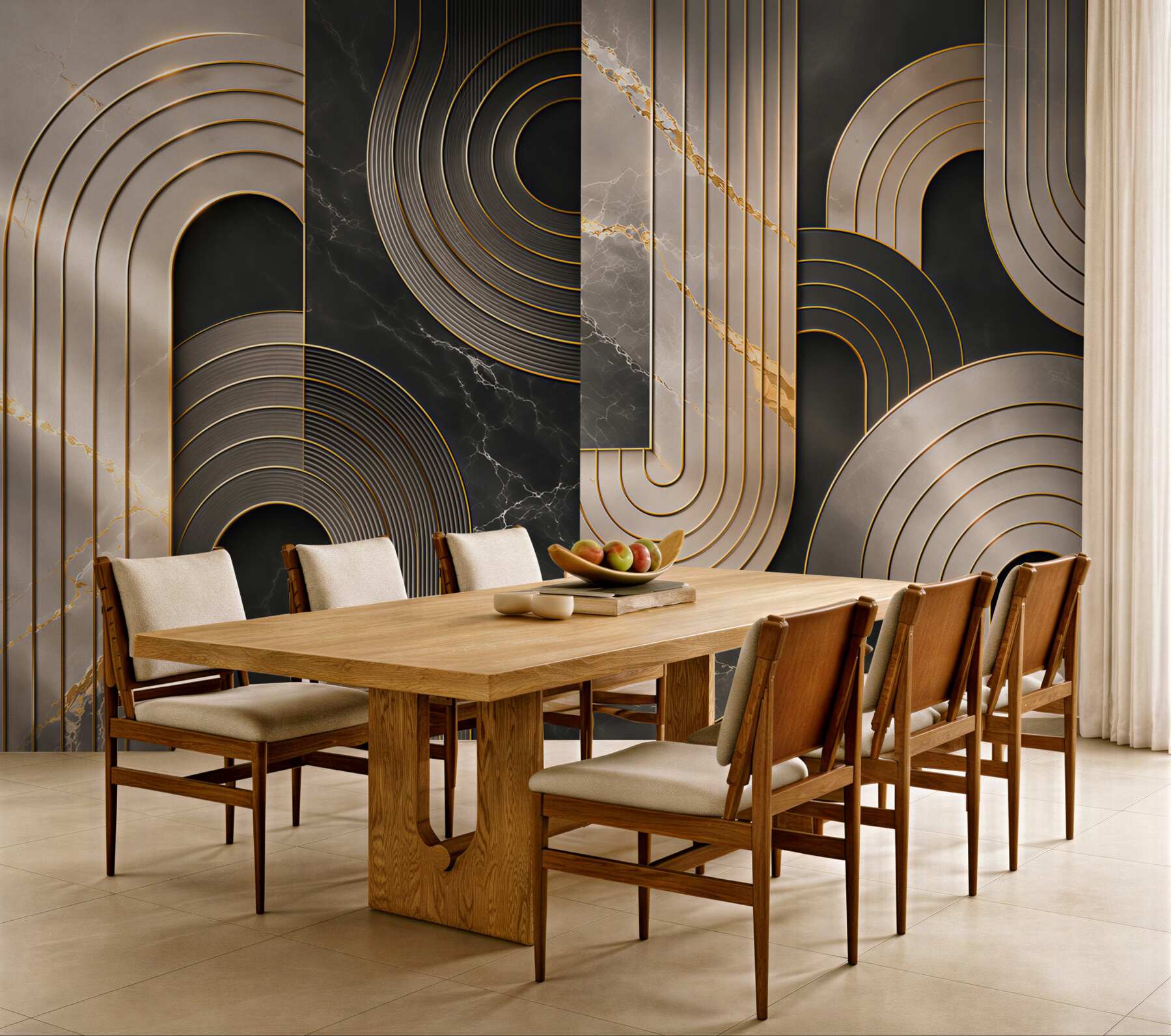 Fototapeta geometryczna abstrakcja czarno złota w stylu art deco?v2345