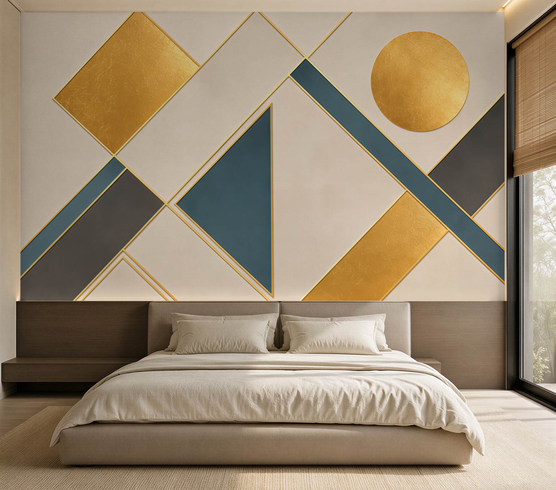 Fototapeta geometryczne złote formy z granatem w stylu art deco?v2345