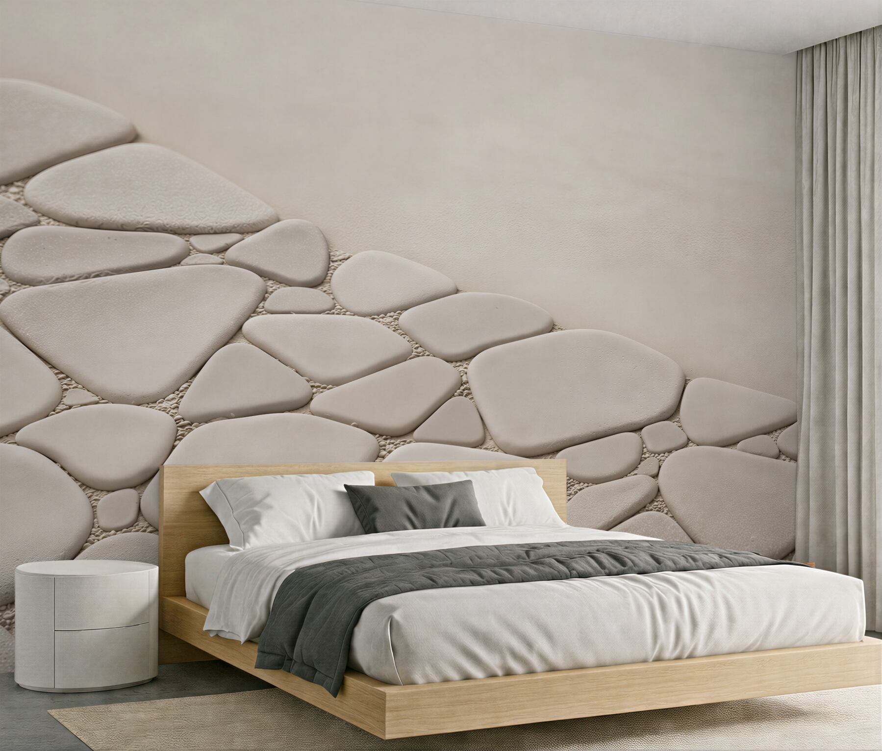 Fototapeta białe kamienie zen minimalistyczna beżowa do łazienki spa?v2345