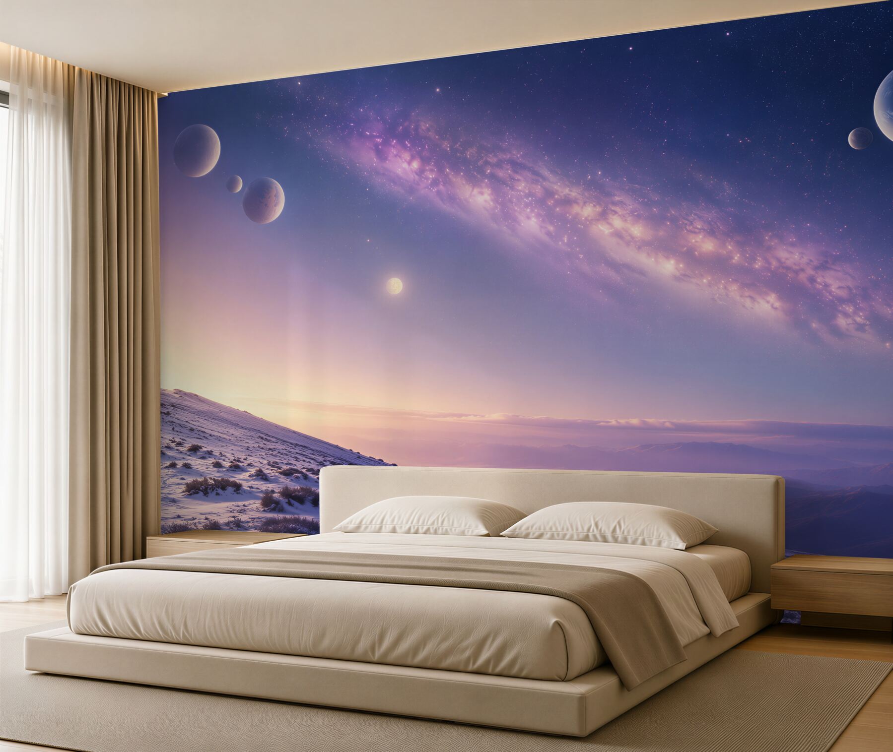 Fototapeta przestrzeń kosmiczna z planetami?v2345