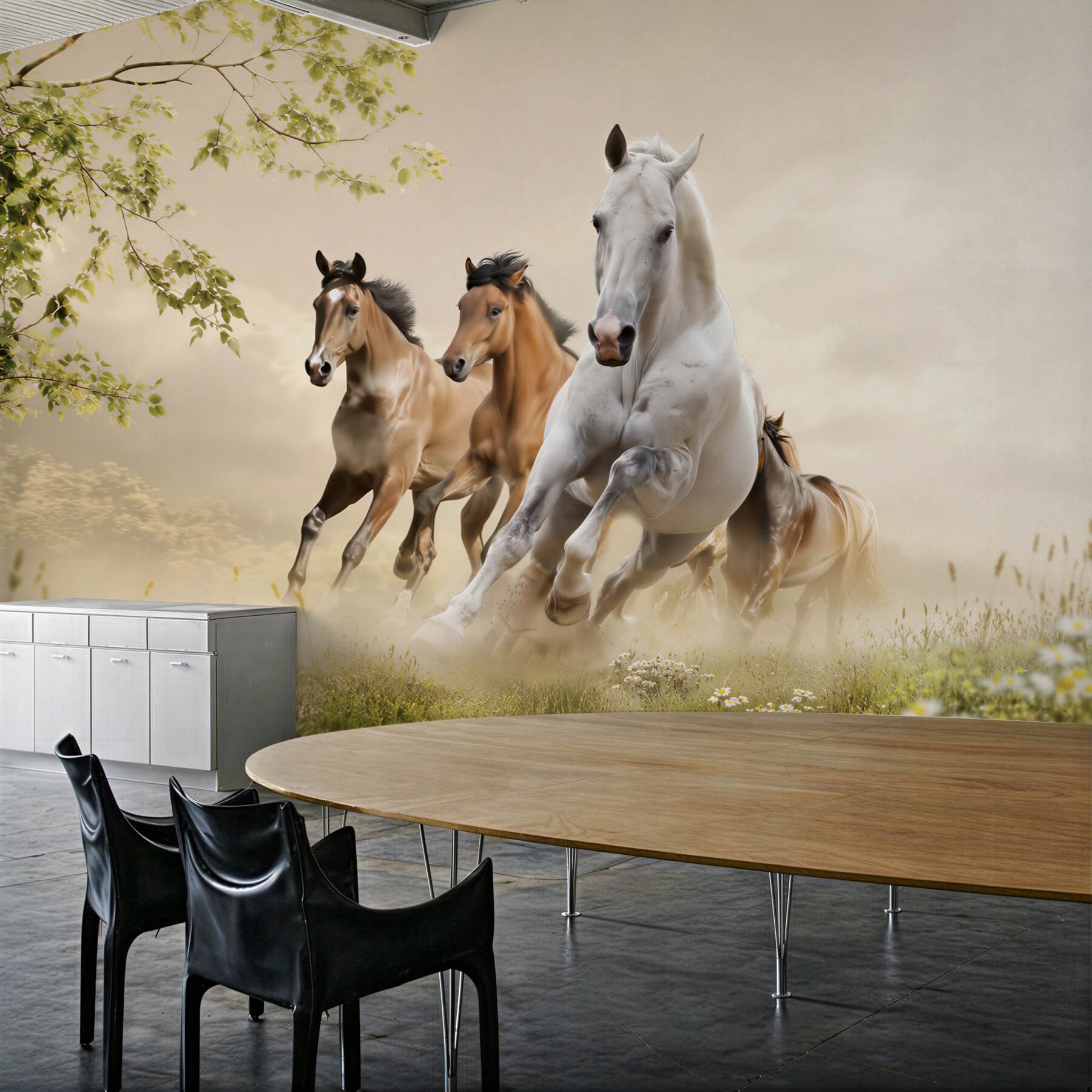 Fototapeta galop różnych koni rozbijających cegłę?v2345