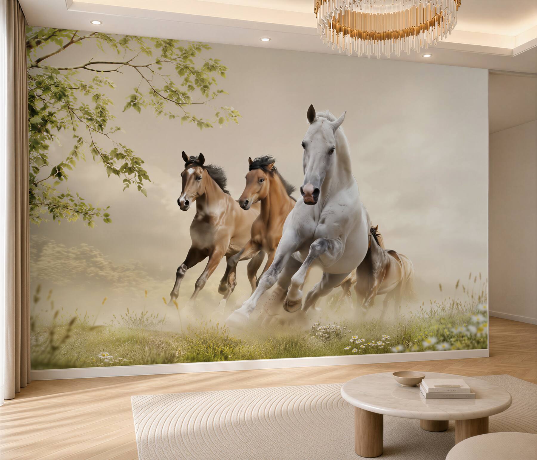 Fototapeta galop różnych koni rozbijających cegłę?v2345