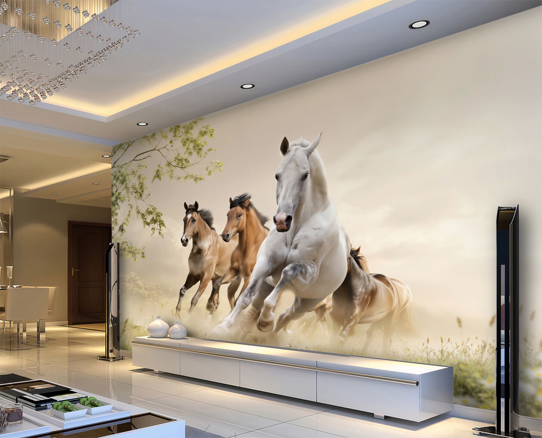 Fototapeta galop różnych koni rozbijających cegłę?v2345