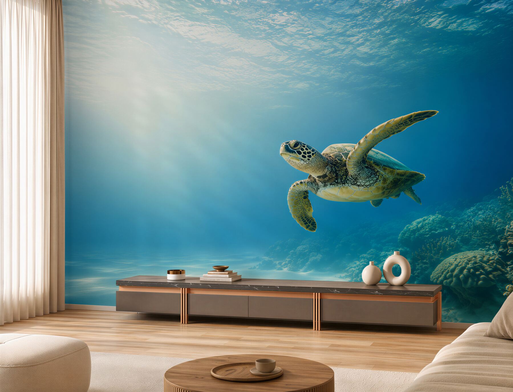 Fototapeta zielony żółw w oceanie?v2345