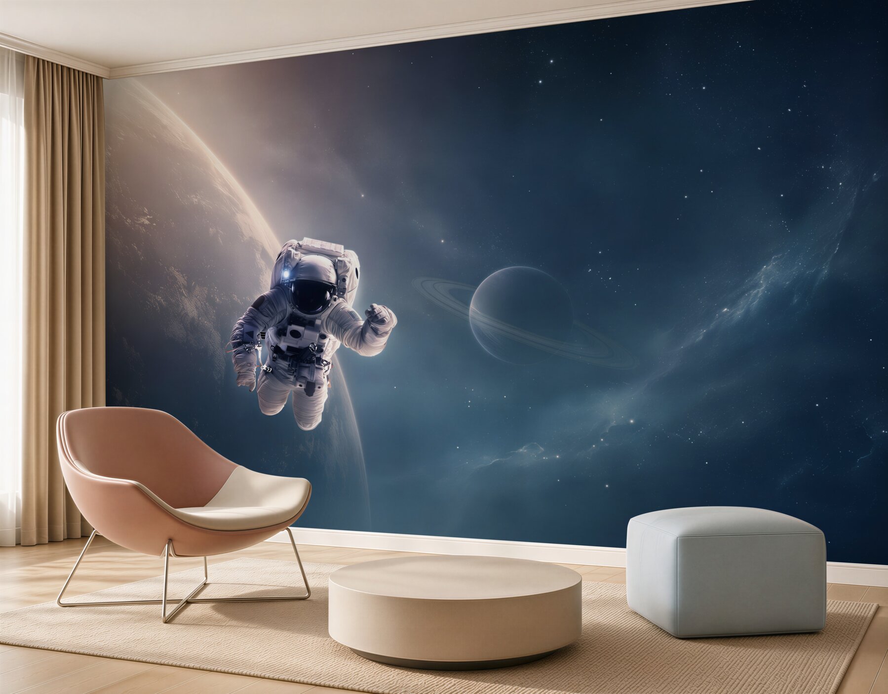 Fototapeta astronauta na tle Jowisza?v2345