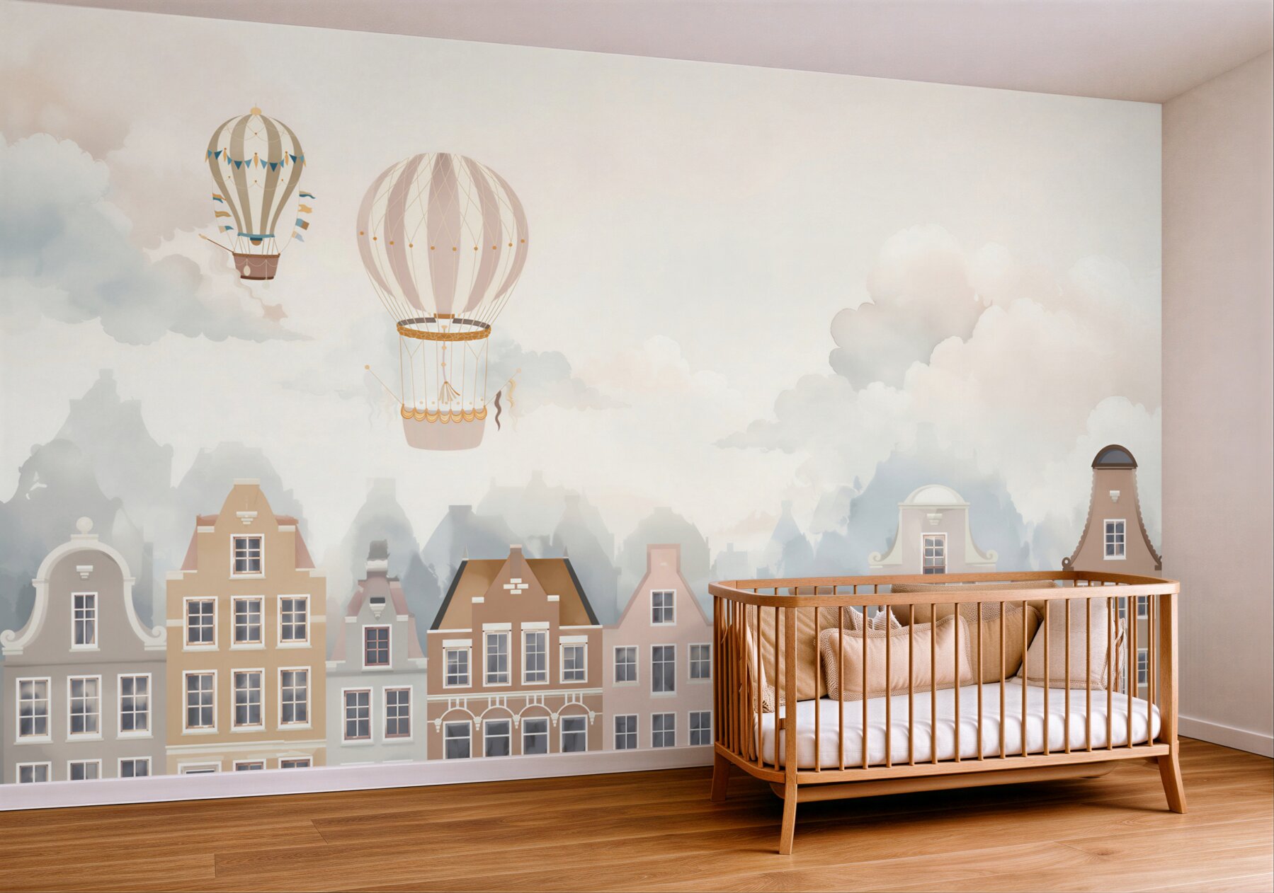 Fototapeta balony na ogrzane powietrze nad miastem?v2345