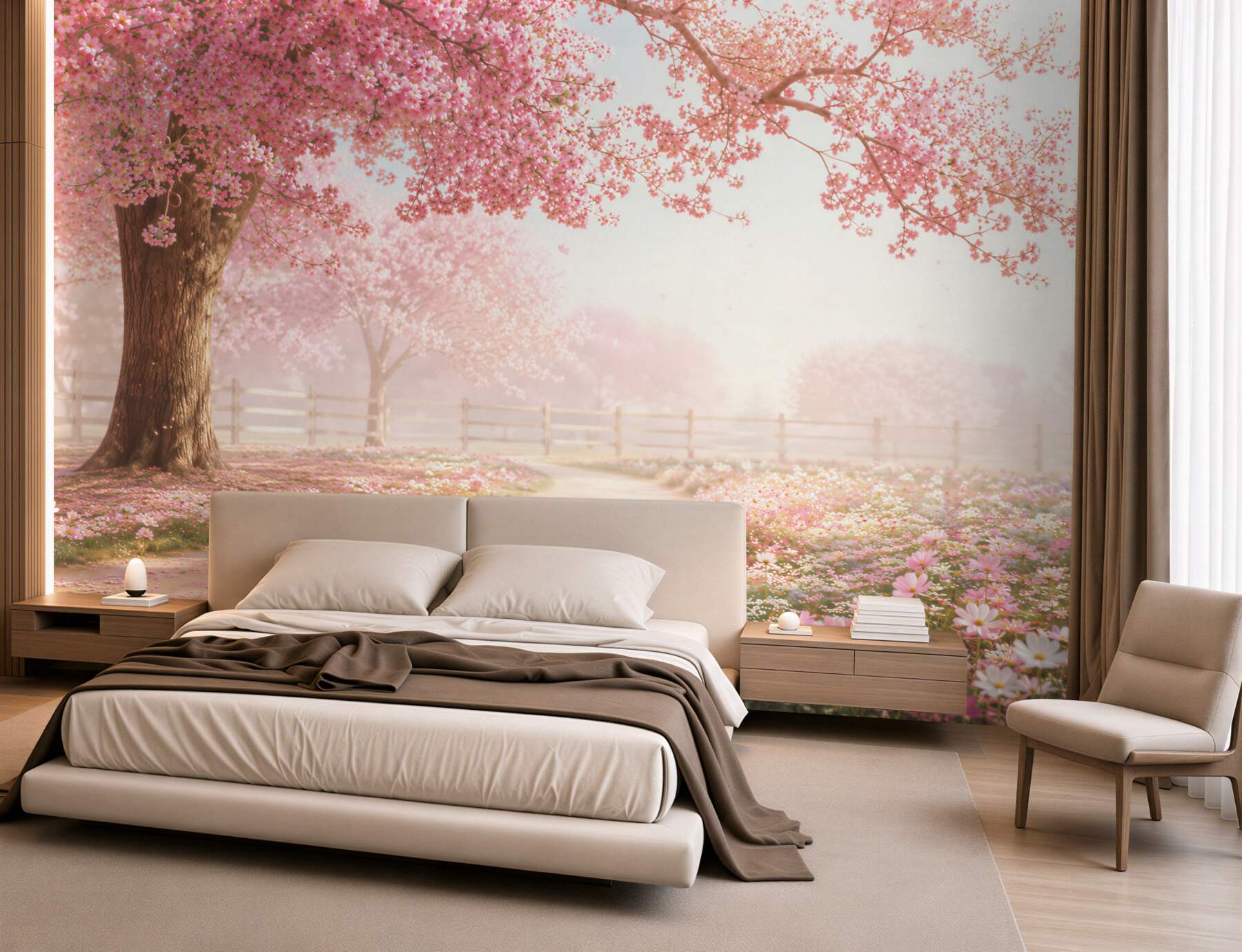 Fototapeta stara kwitnąca różowa sakura?v2345
