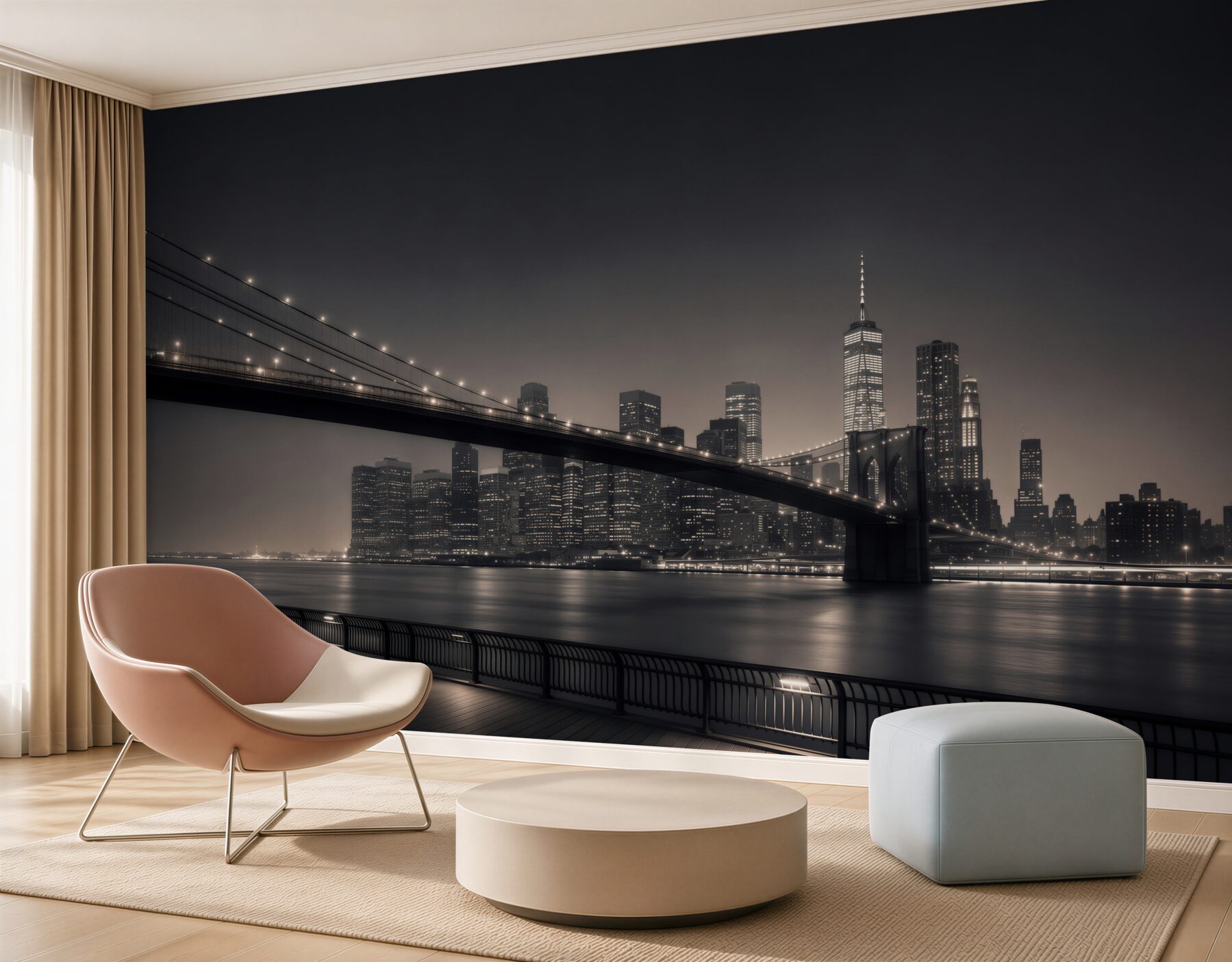 Fototapeta Manhattan i Most Brookliński w czerni i bieli?v2345